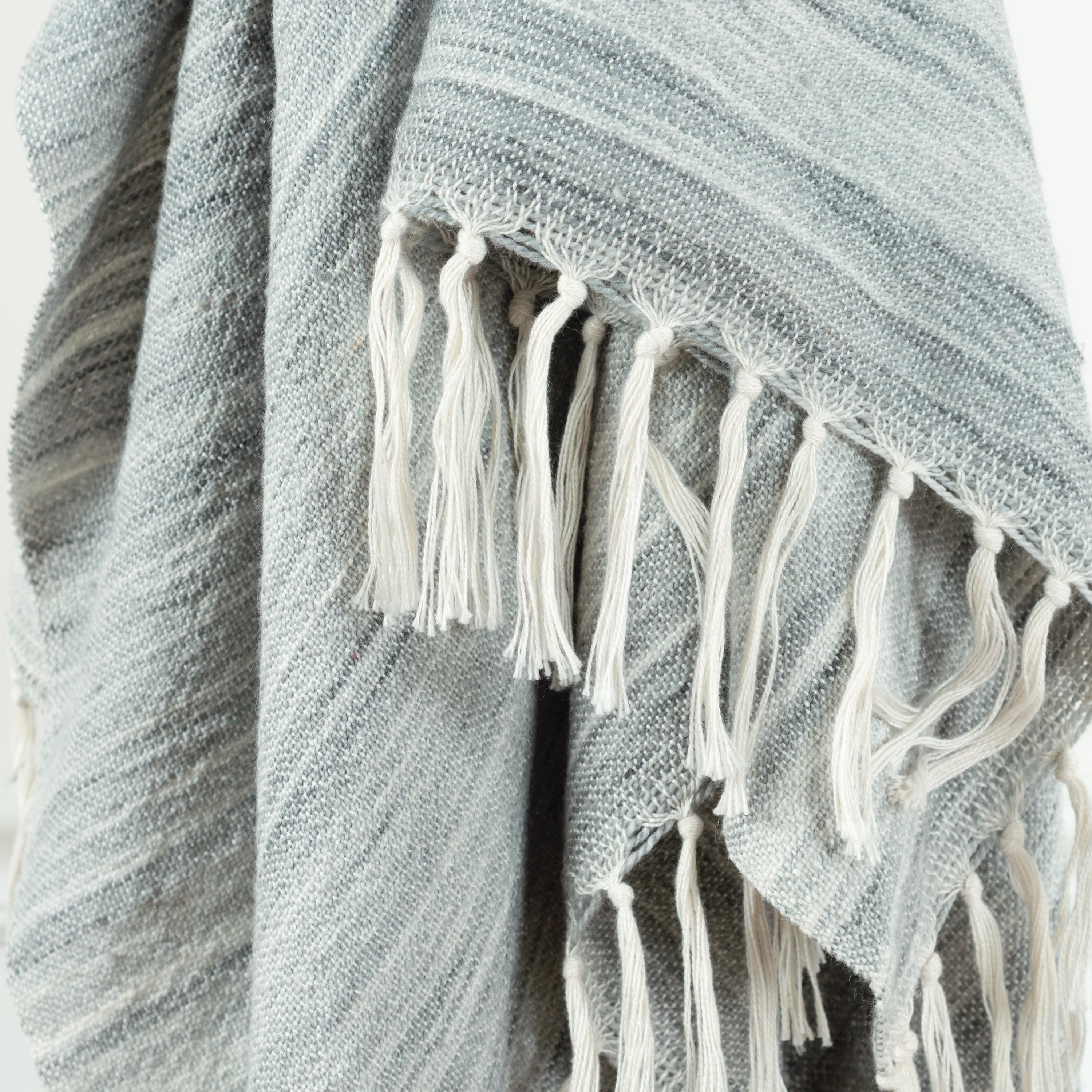 Woven Abstract Fringe Throw
