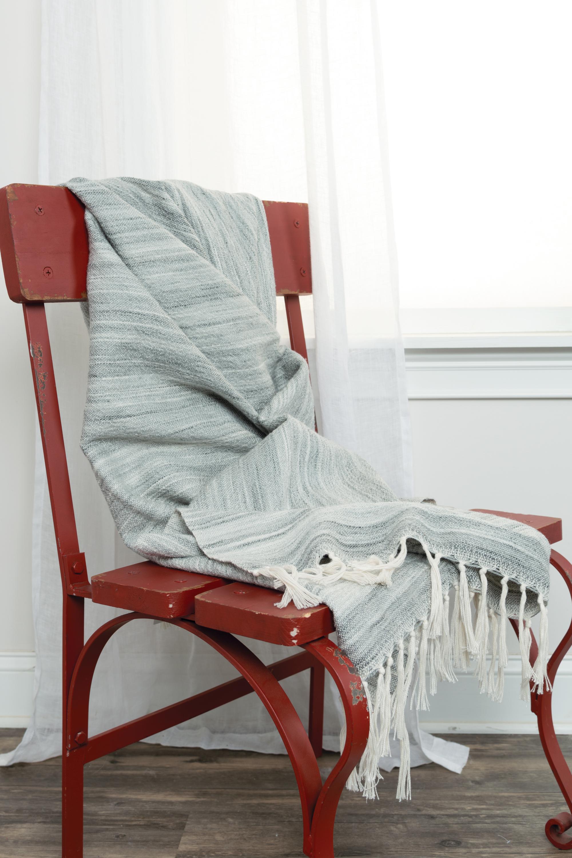 Woven Abstract Fringe Throw