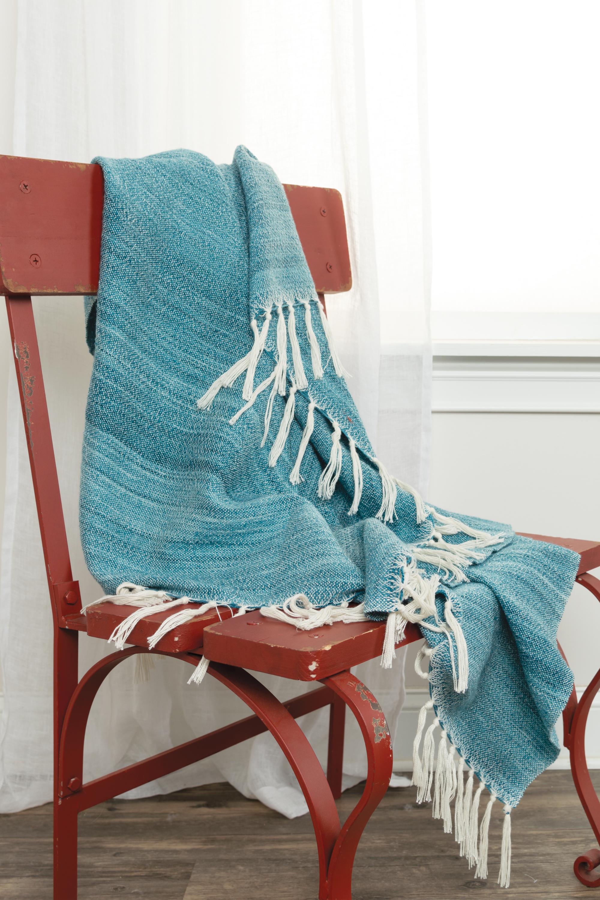 Woven Abstract Fringe Throw