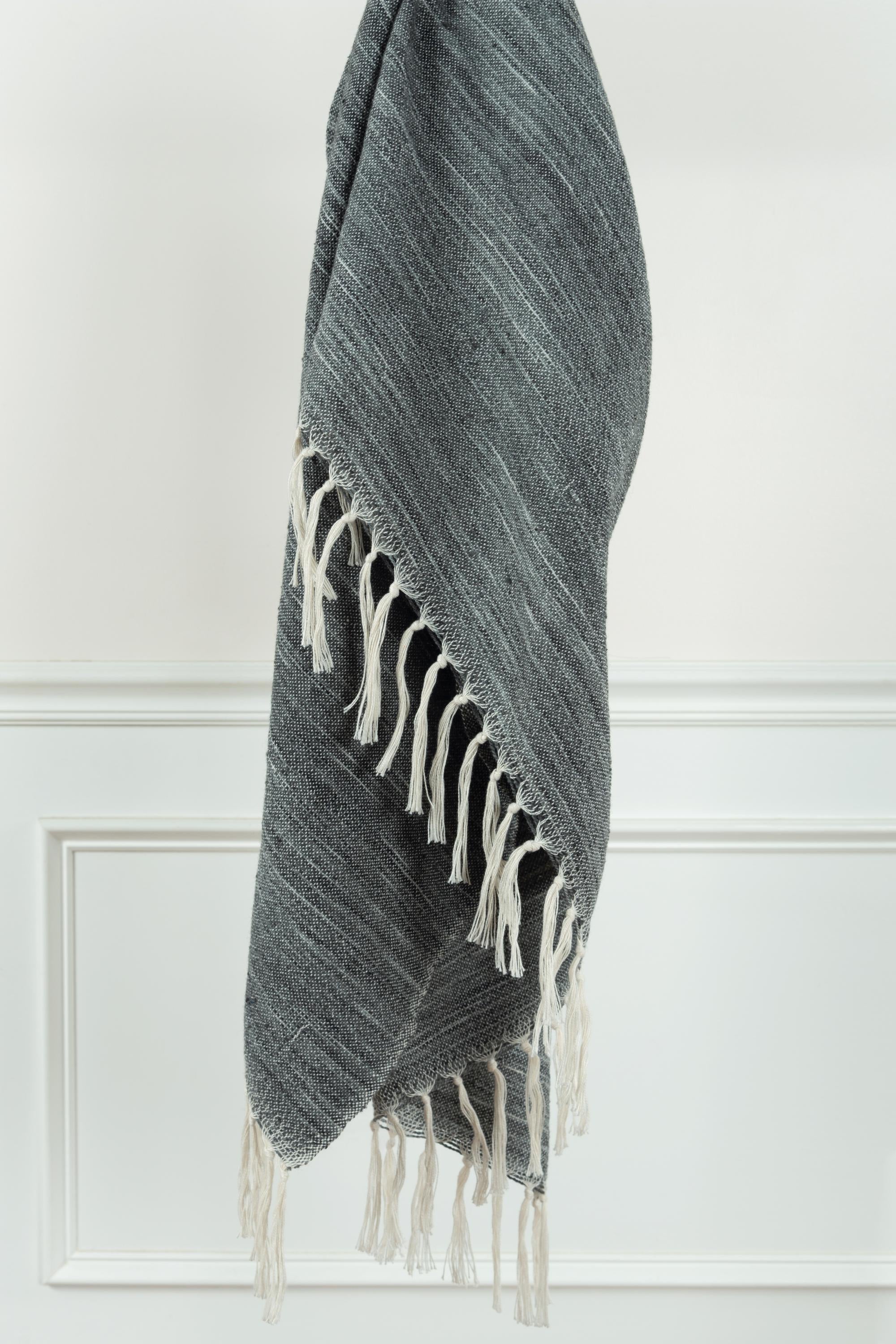Woven Abstract Fringe Throw