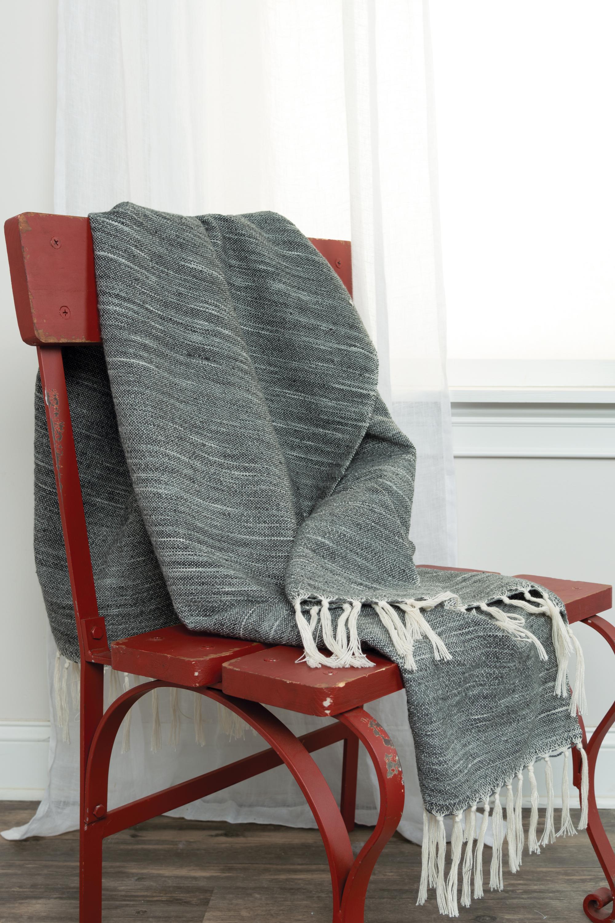 Woven Abstract Fringe Throw