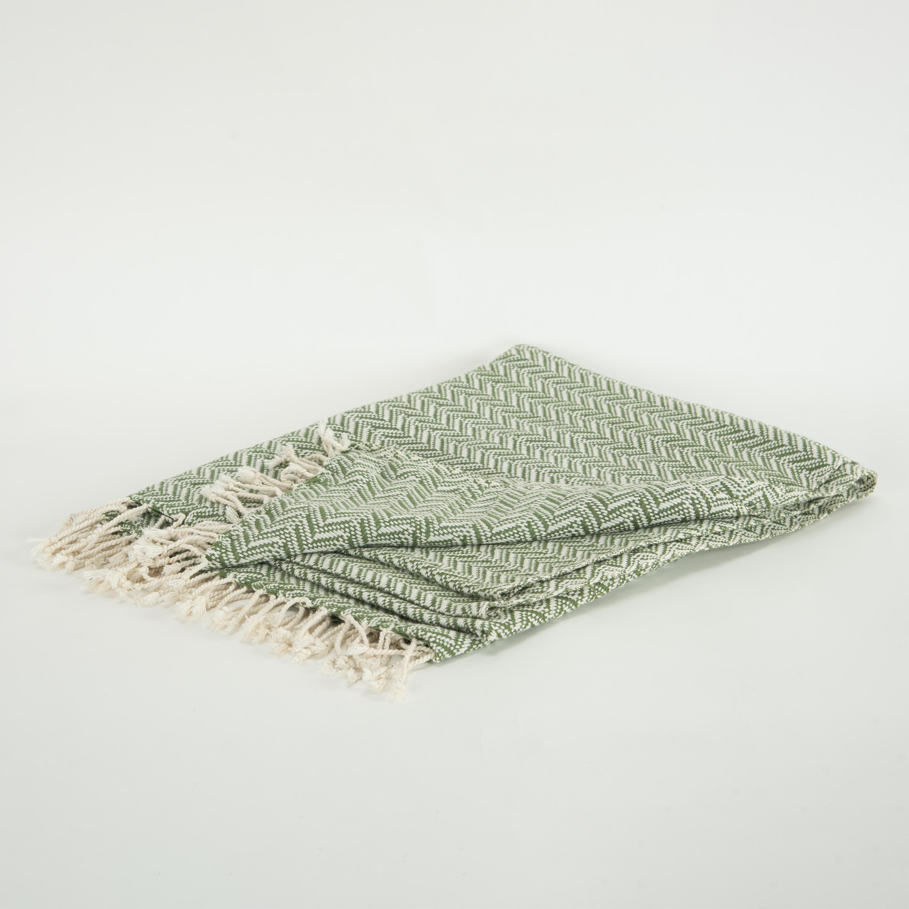 Hand Loomed Chevron 100% Cotton Throw