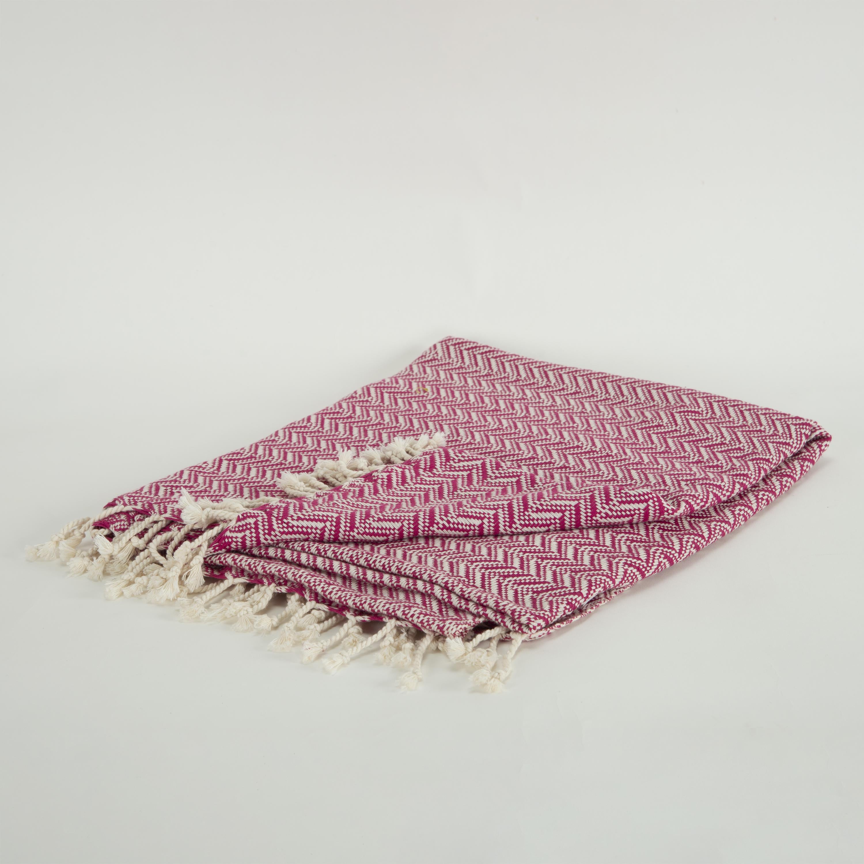 Hand Loomed Chevron 100% Cotton Throw