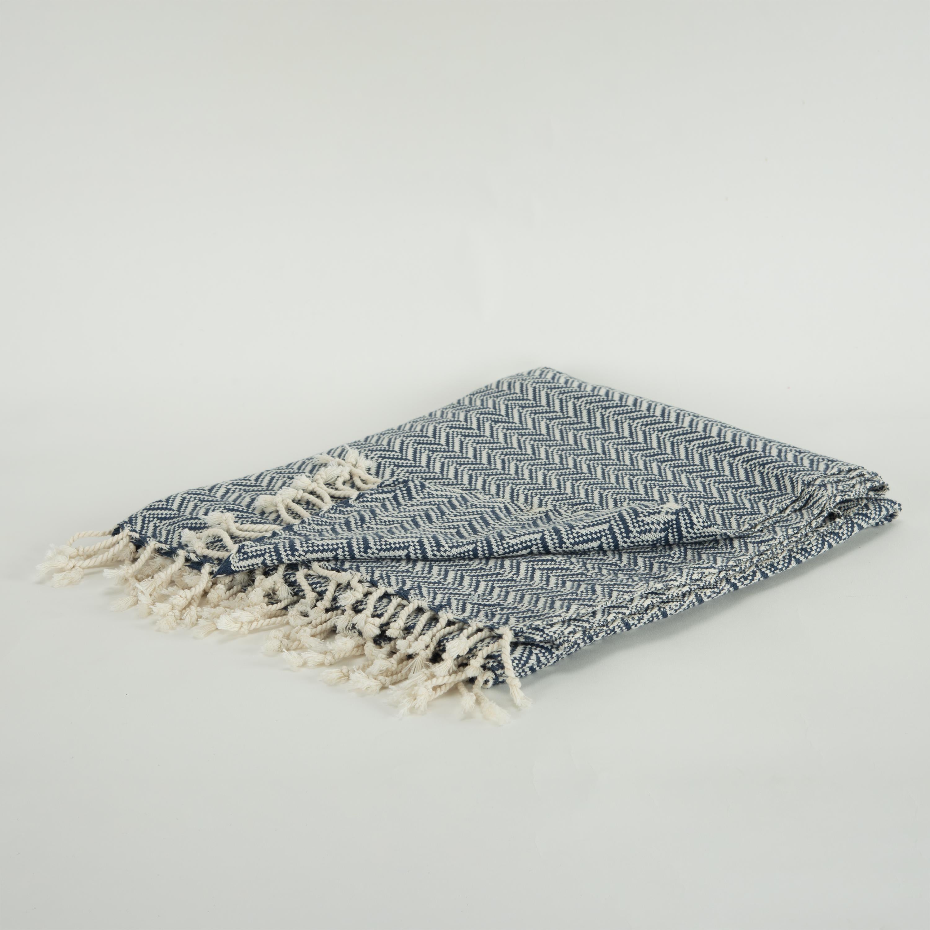 Hand Loomed Chevron 100% Cotton Throw - Pier 1