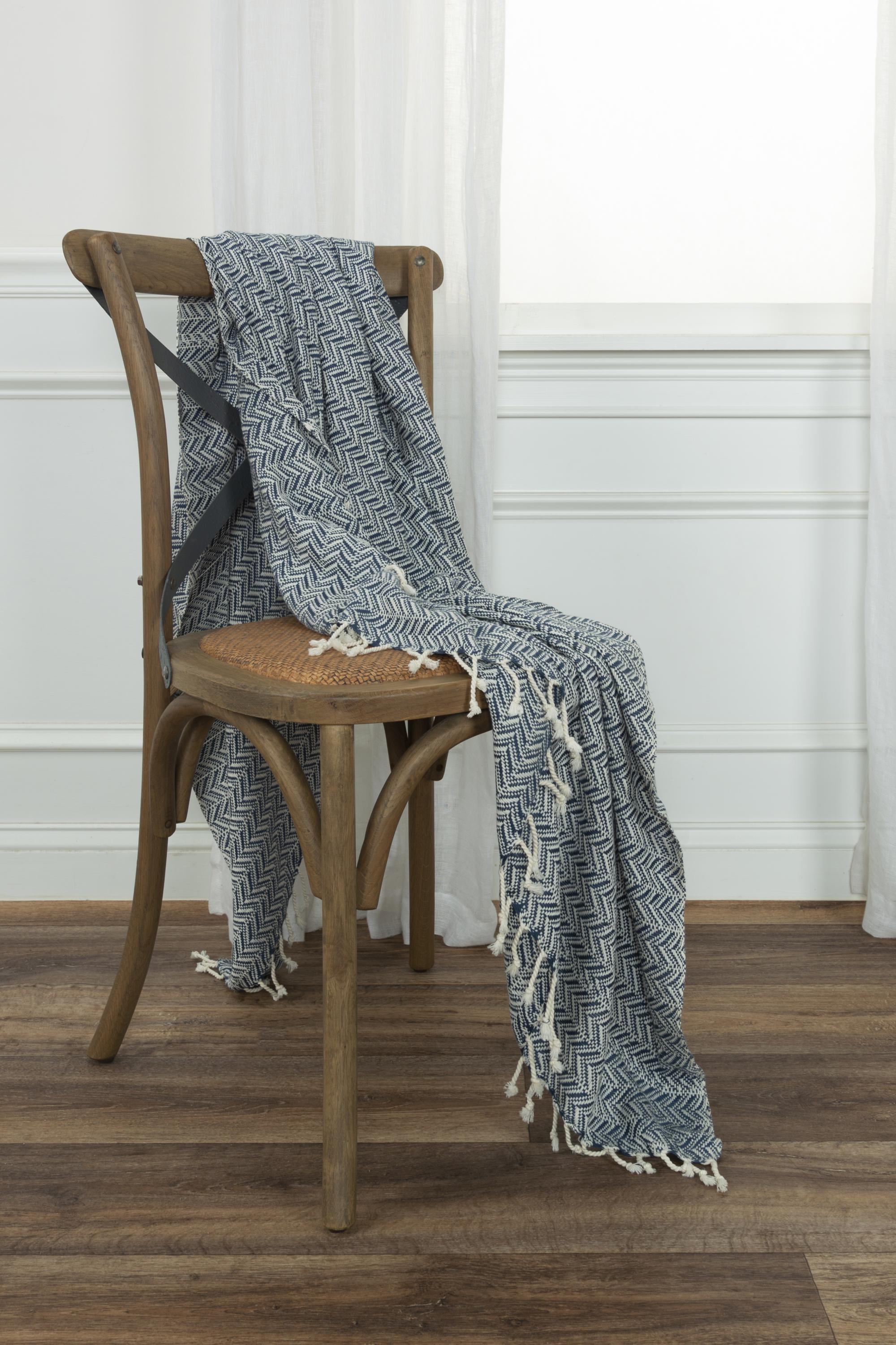 Hand Loomed Chevron 100% Cotton Throw