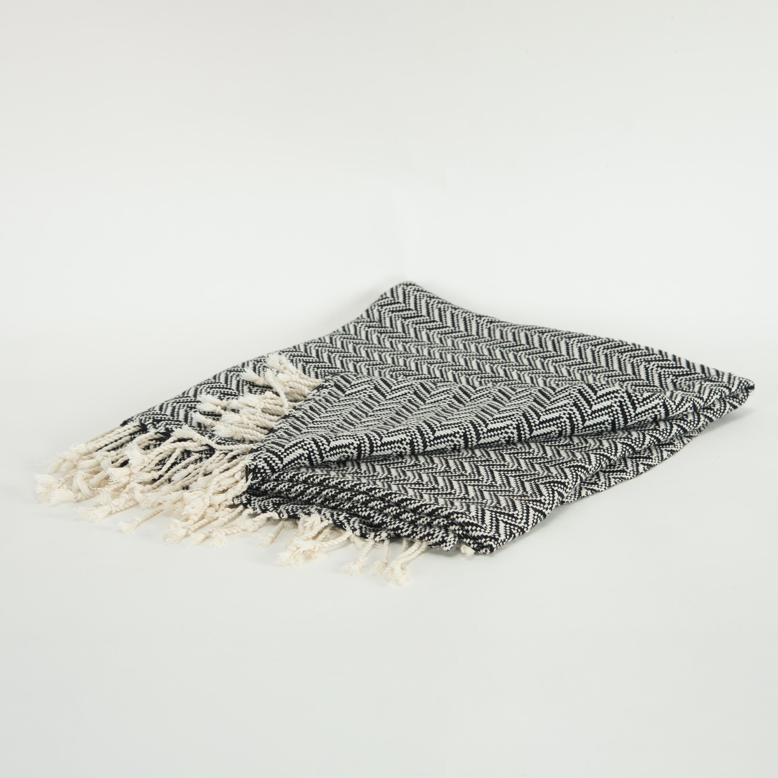 Hand Loomed Chevron 100% Cotton Throw