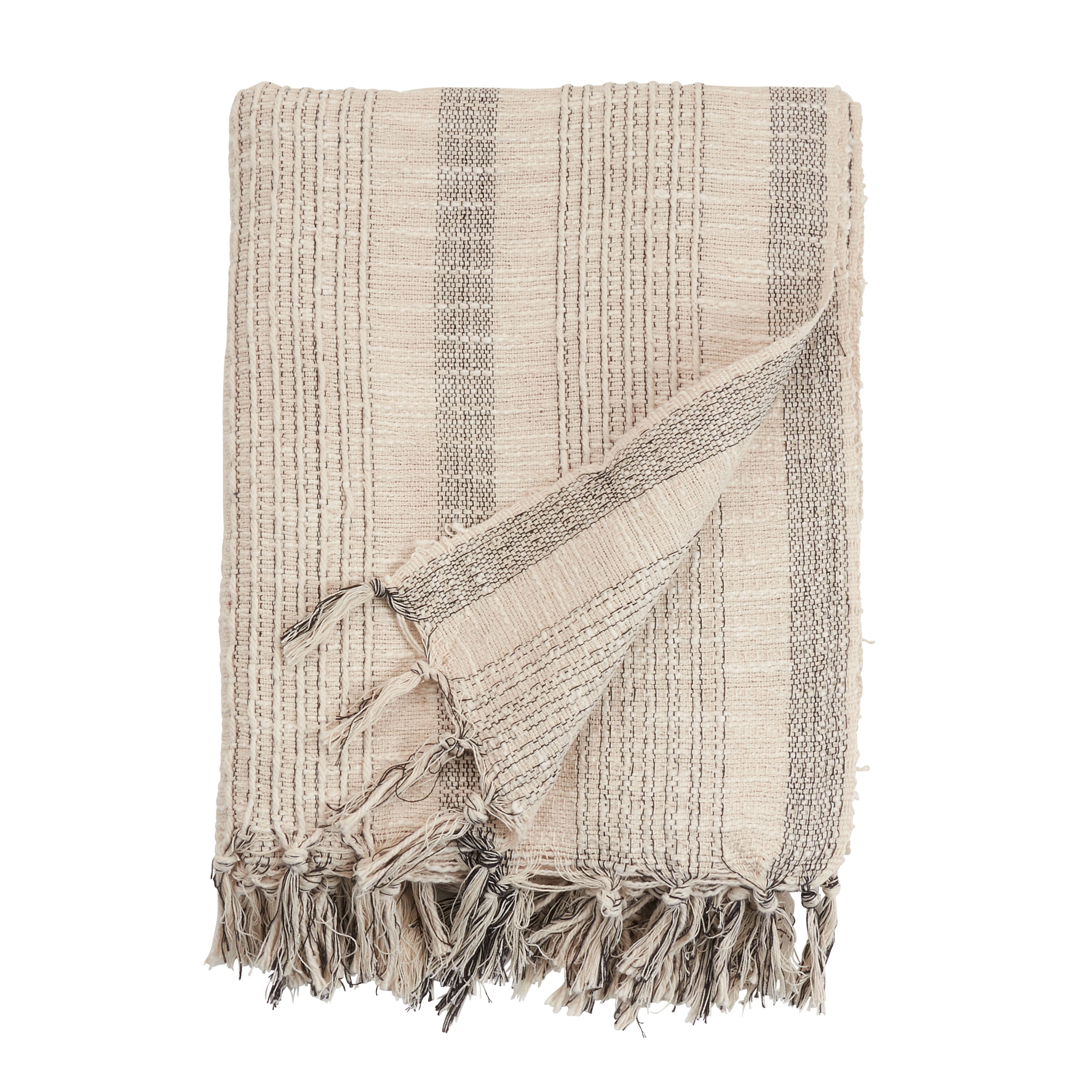 Striped Woven Throw Blanket