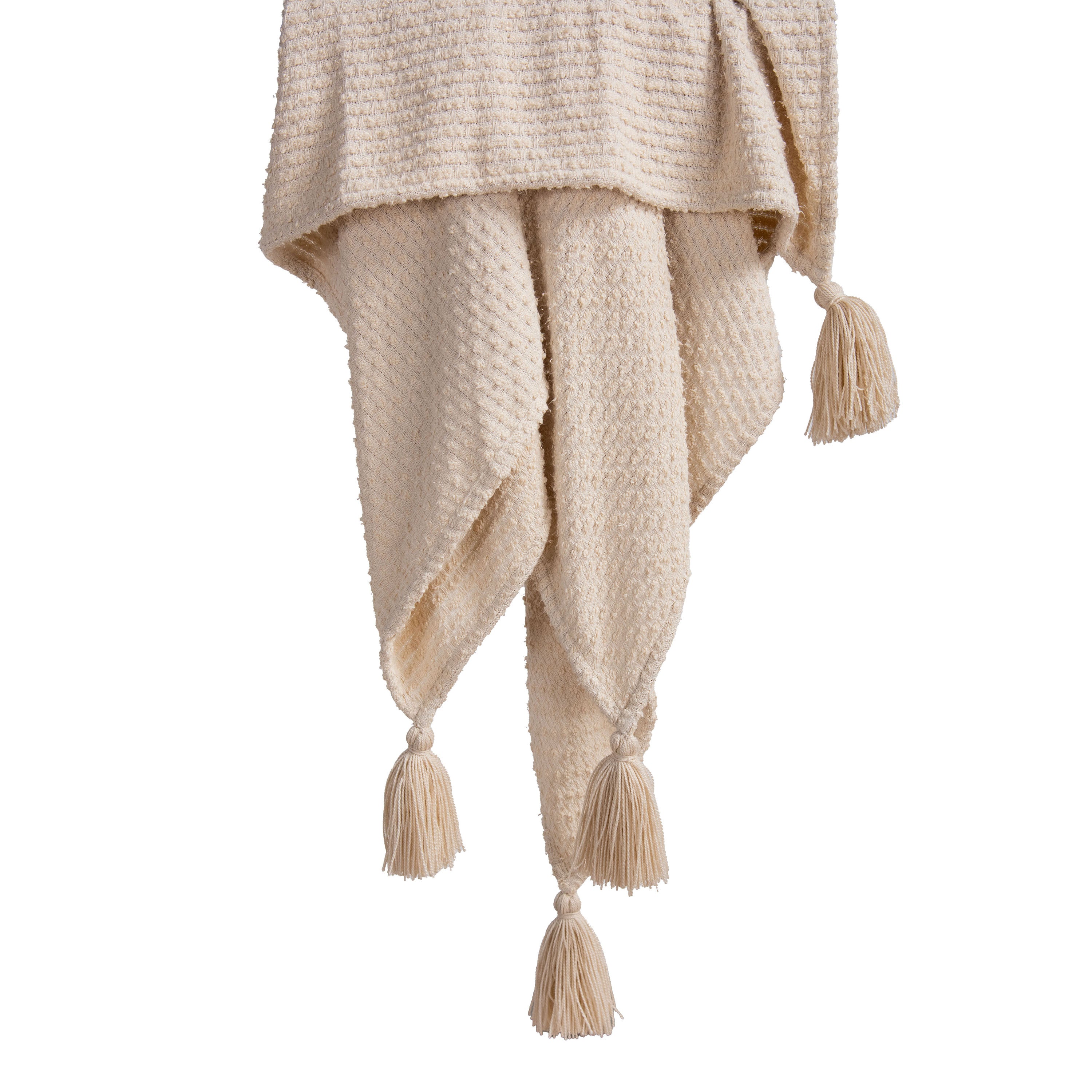 Indoor/Outdoor Solid Tassel Decorative Throw Blanket