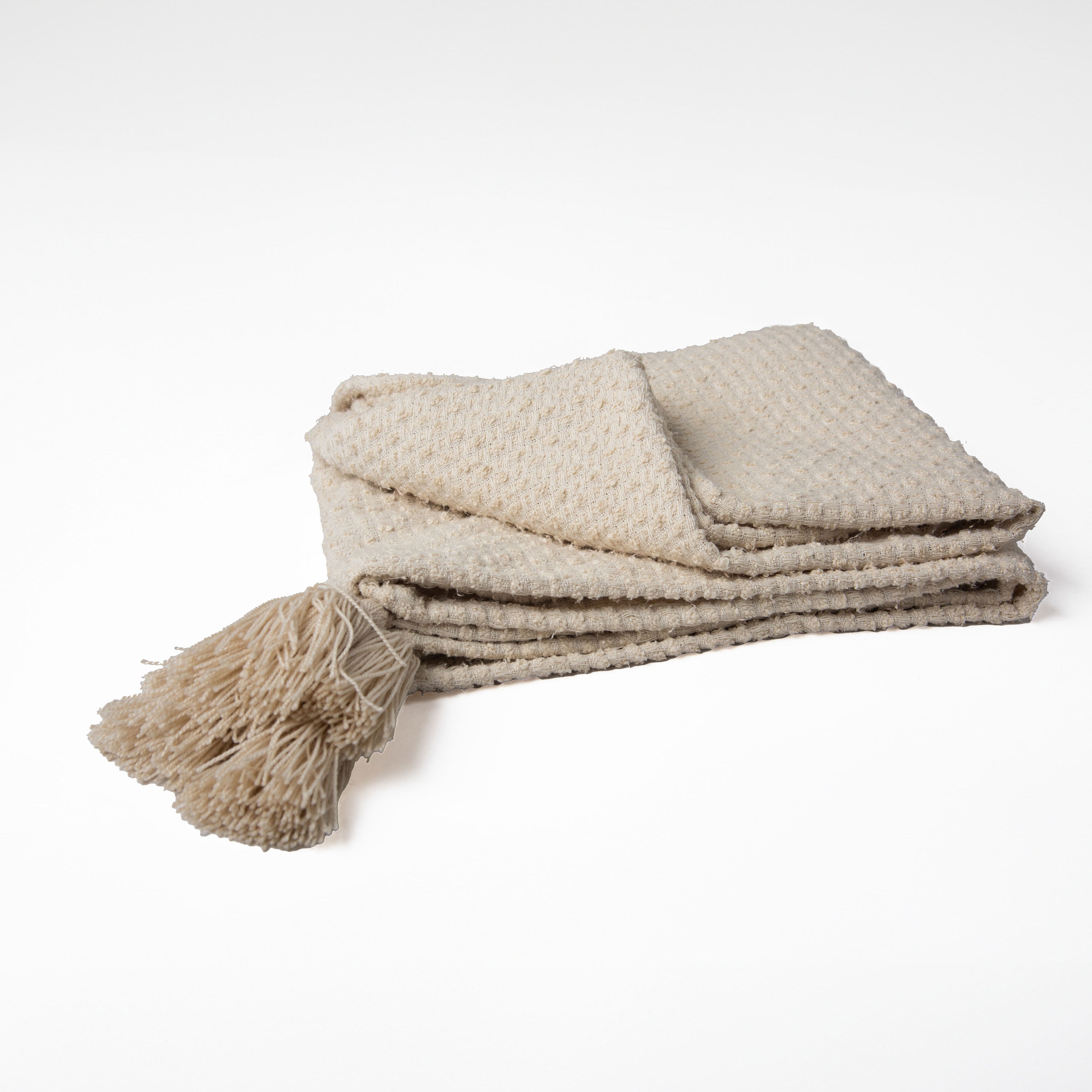 Indoor/Outdoor Solid Tassel Decorative Throw Blanket