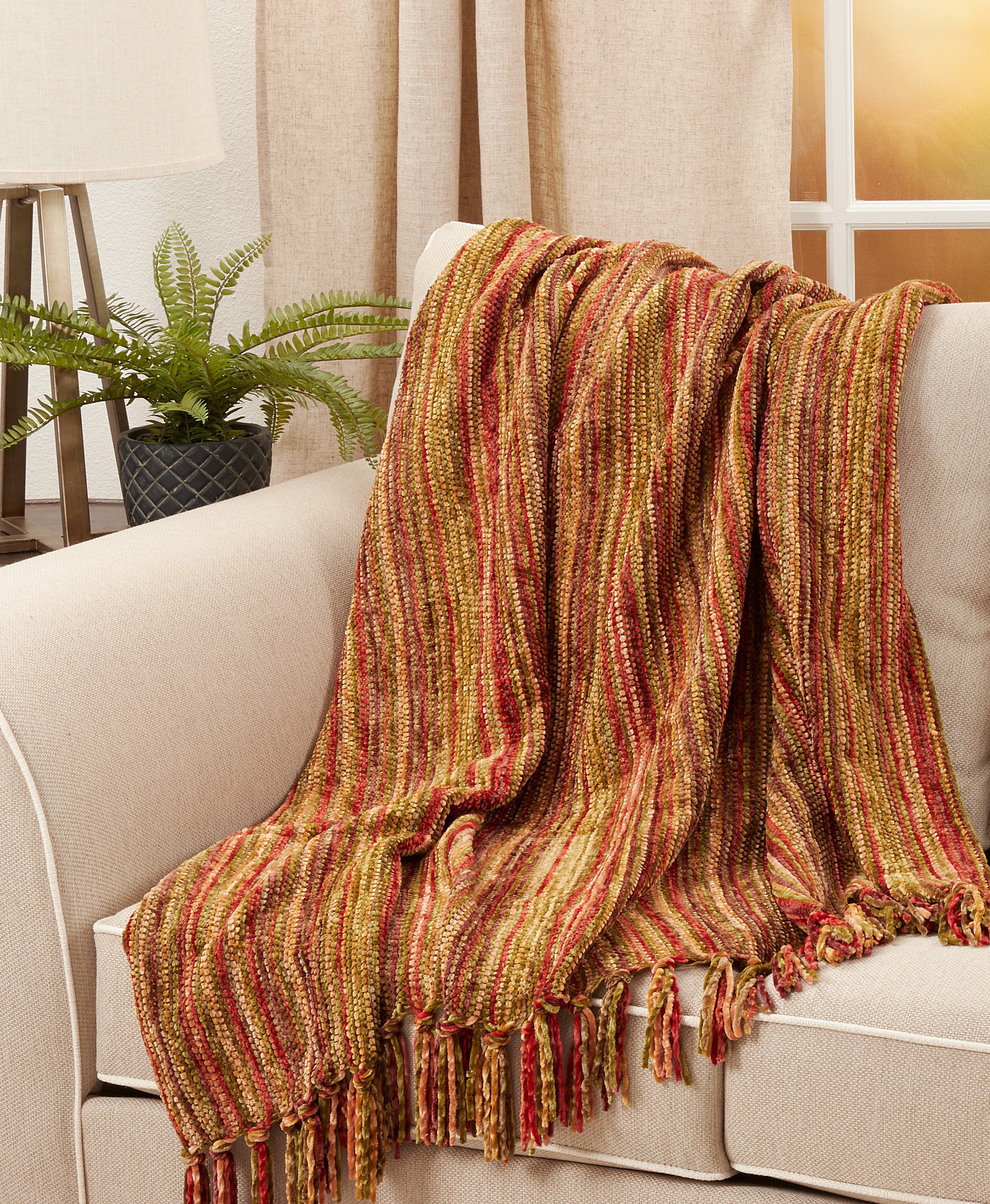 Multicolor Chenille Throw Blanket