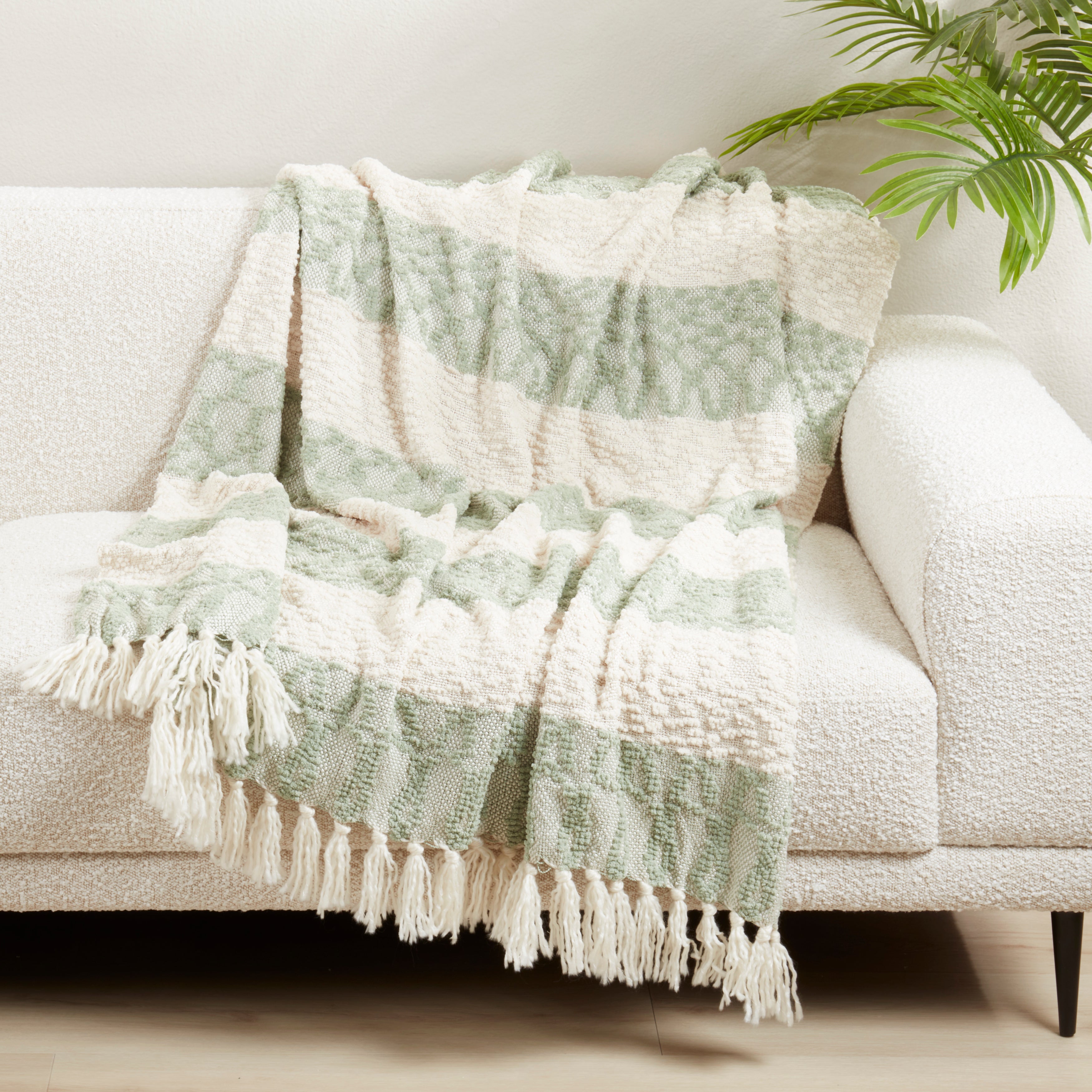 Nubby Design Striped Throw Blanket