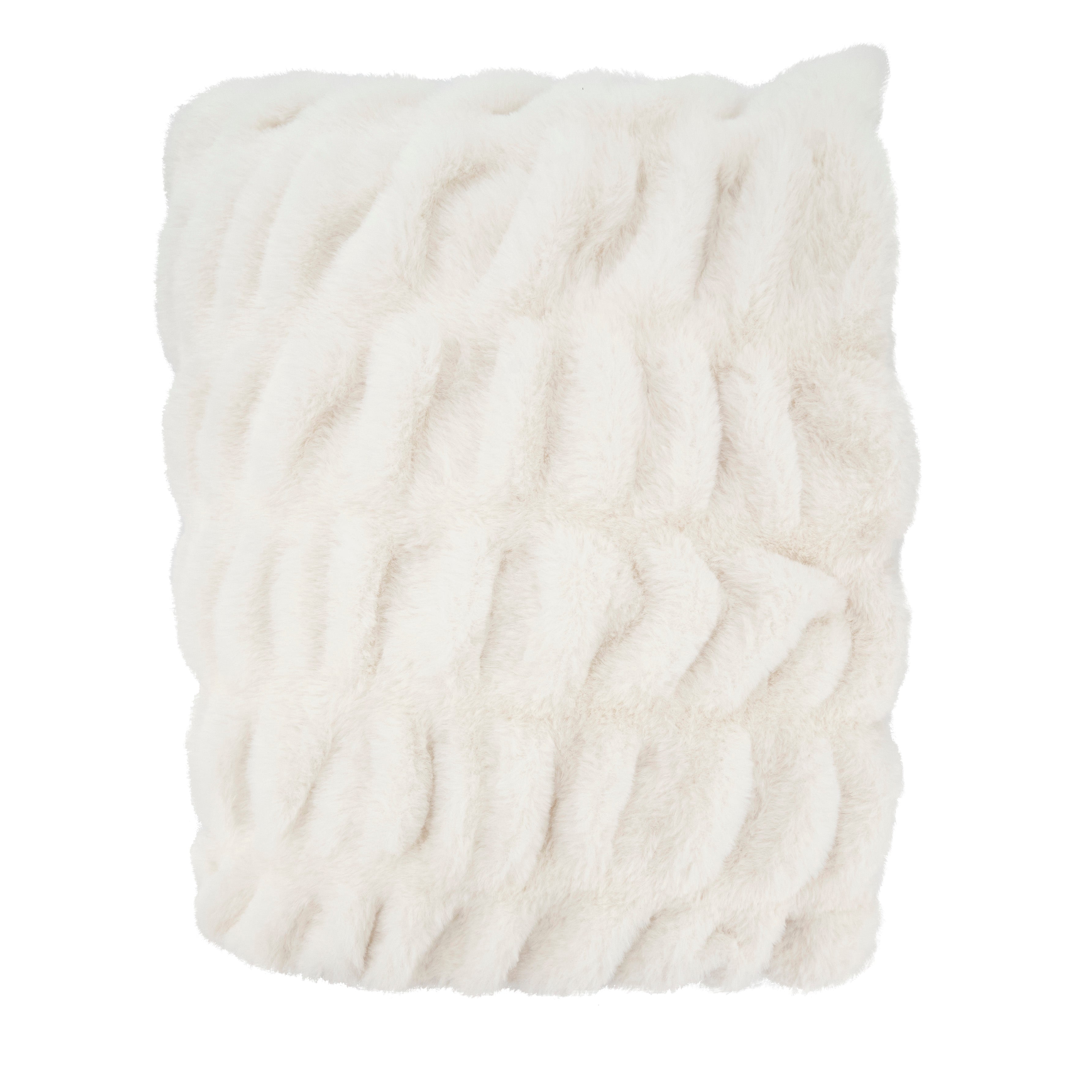 Cuddle Corner Faux Rabbit Fur Throw Blanket