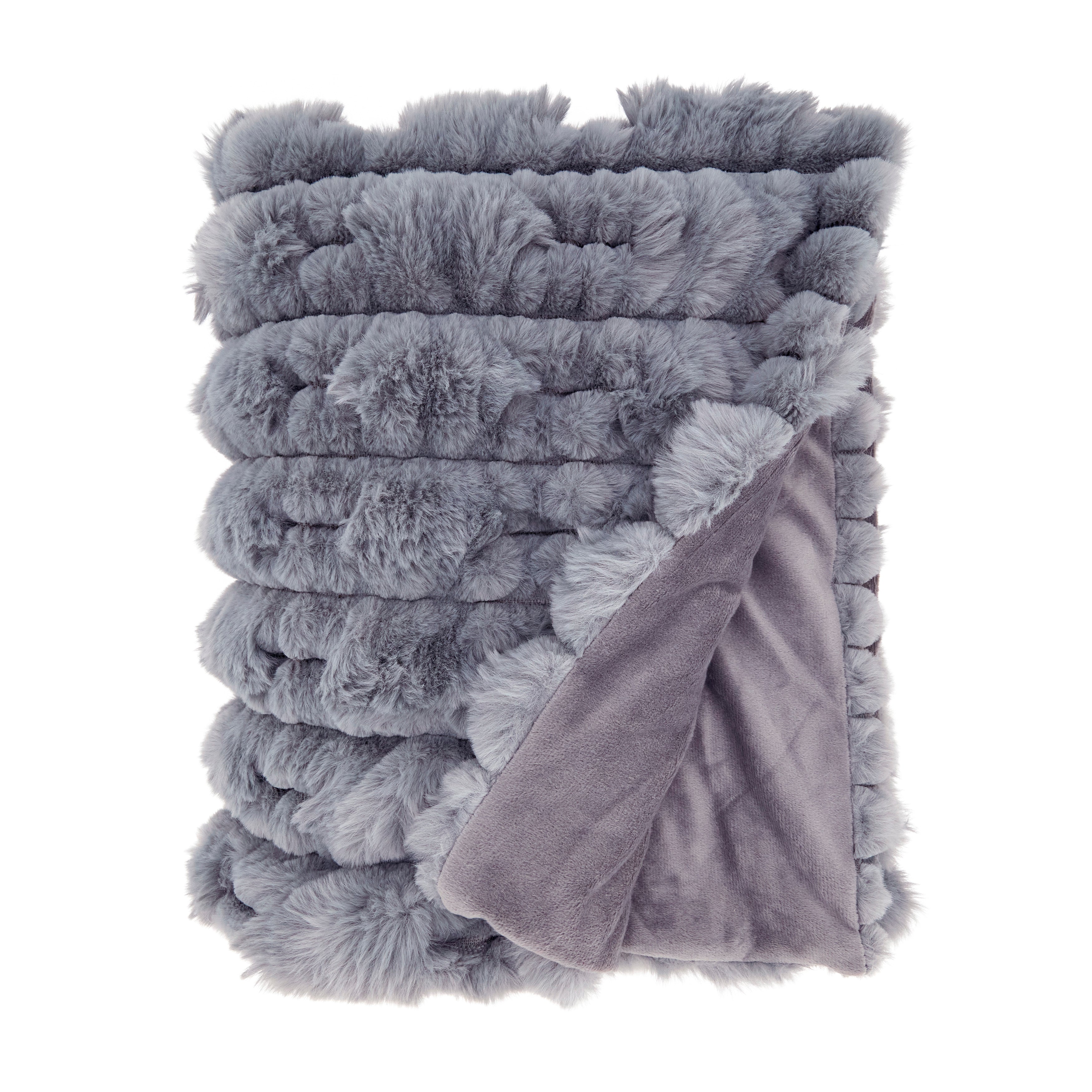 Furry Haven Faux Rabbit Fur Throw Blanket