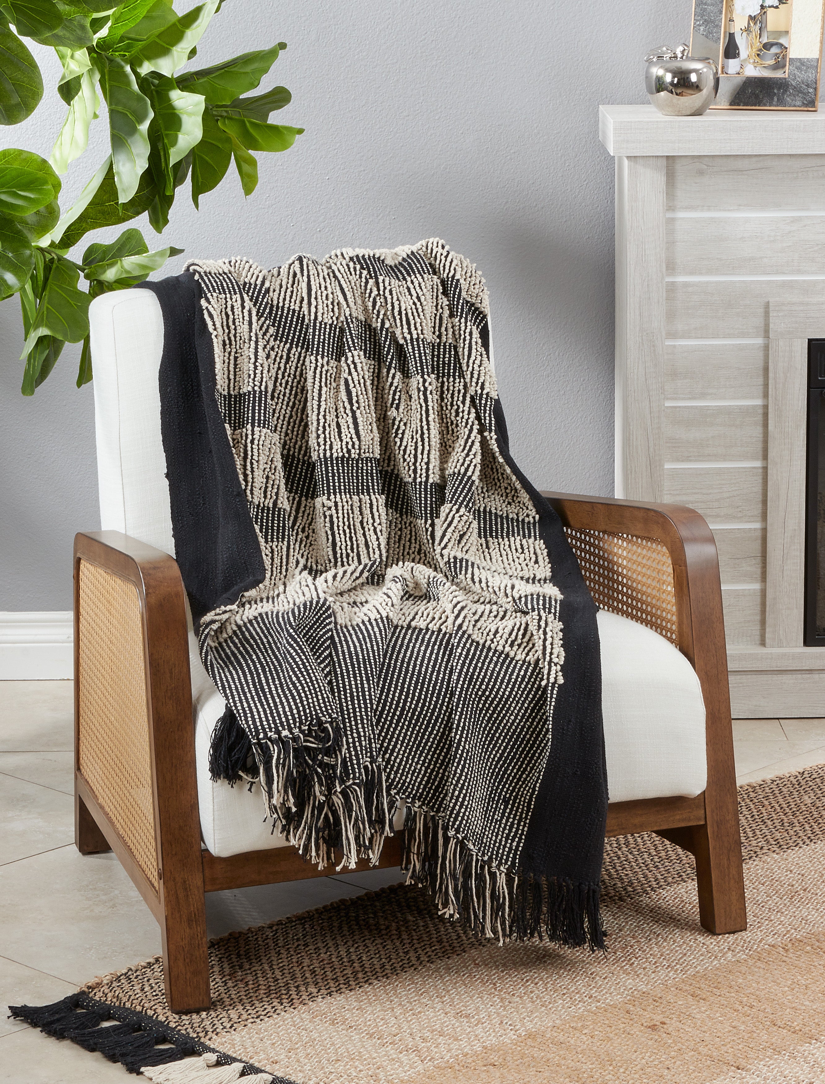 Striped Cotton Throw Blanket