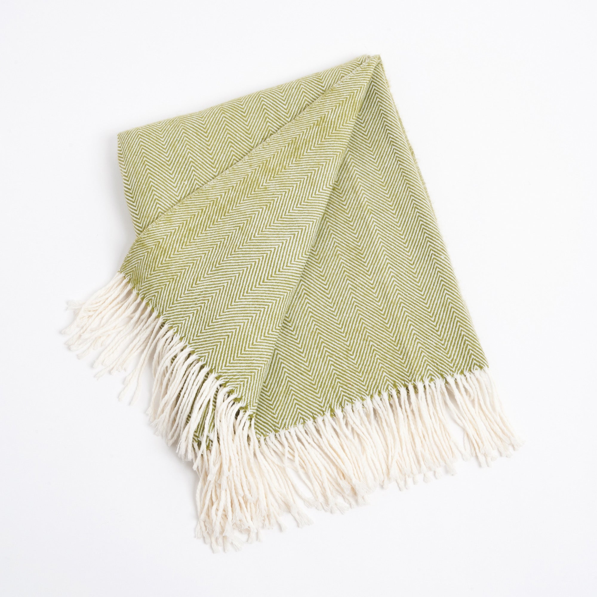 Herringbone Pattern Fringed Throw Blanket