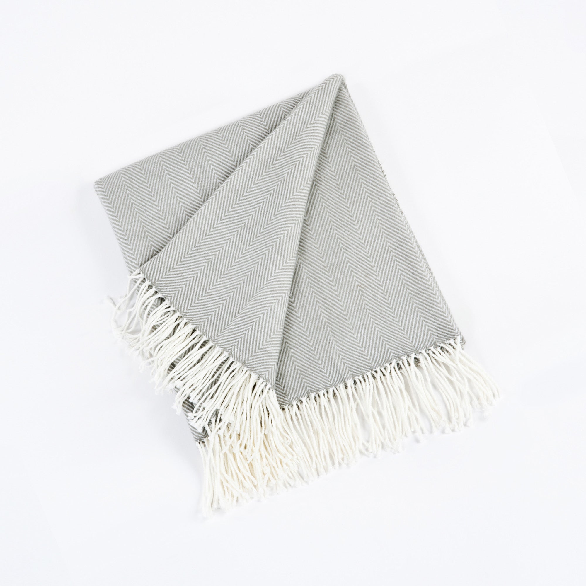 Herringbone Pattern Fringed Throw Blanket