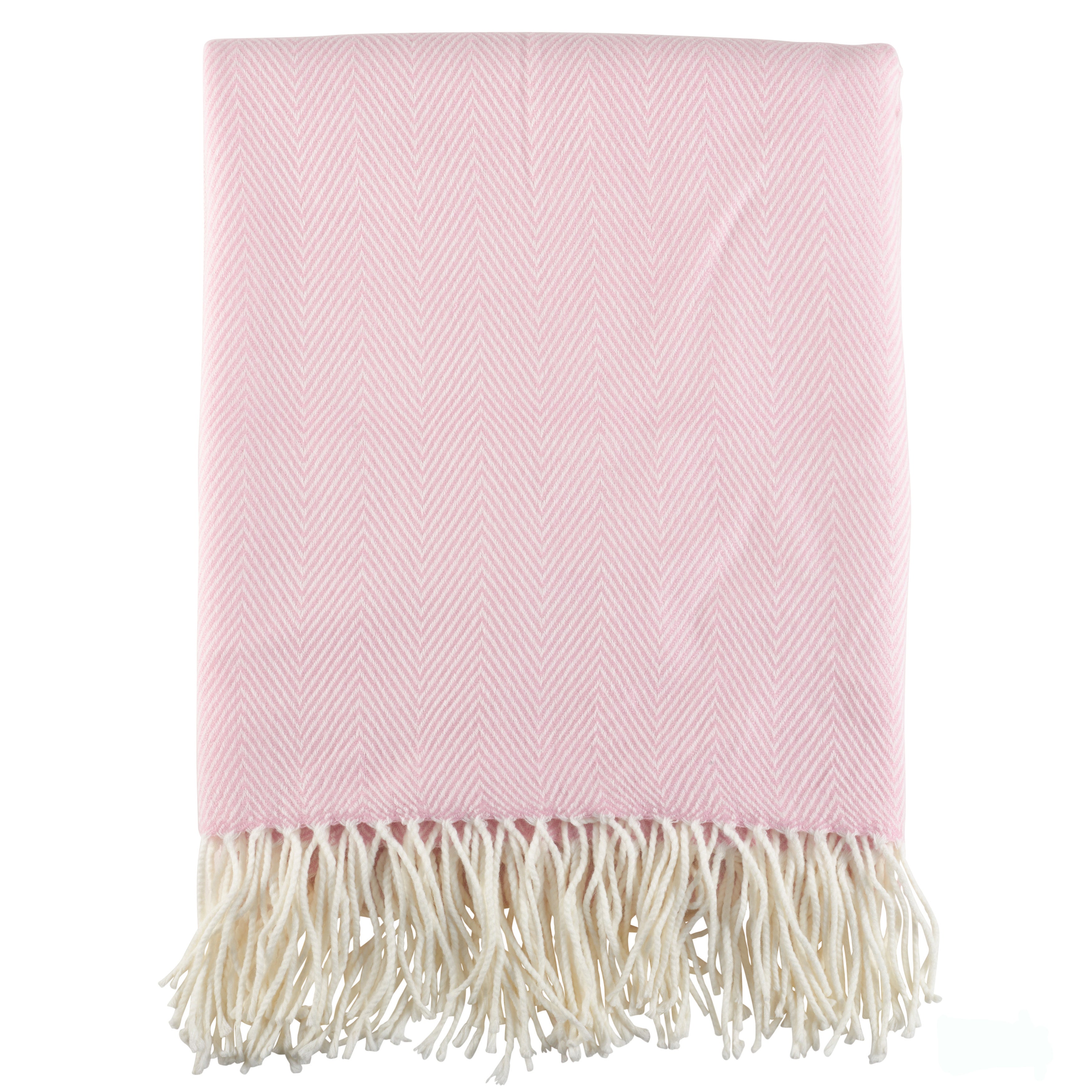 Herringbone Pattern Fringed Throw Blanket