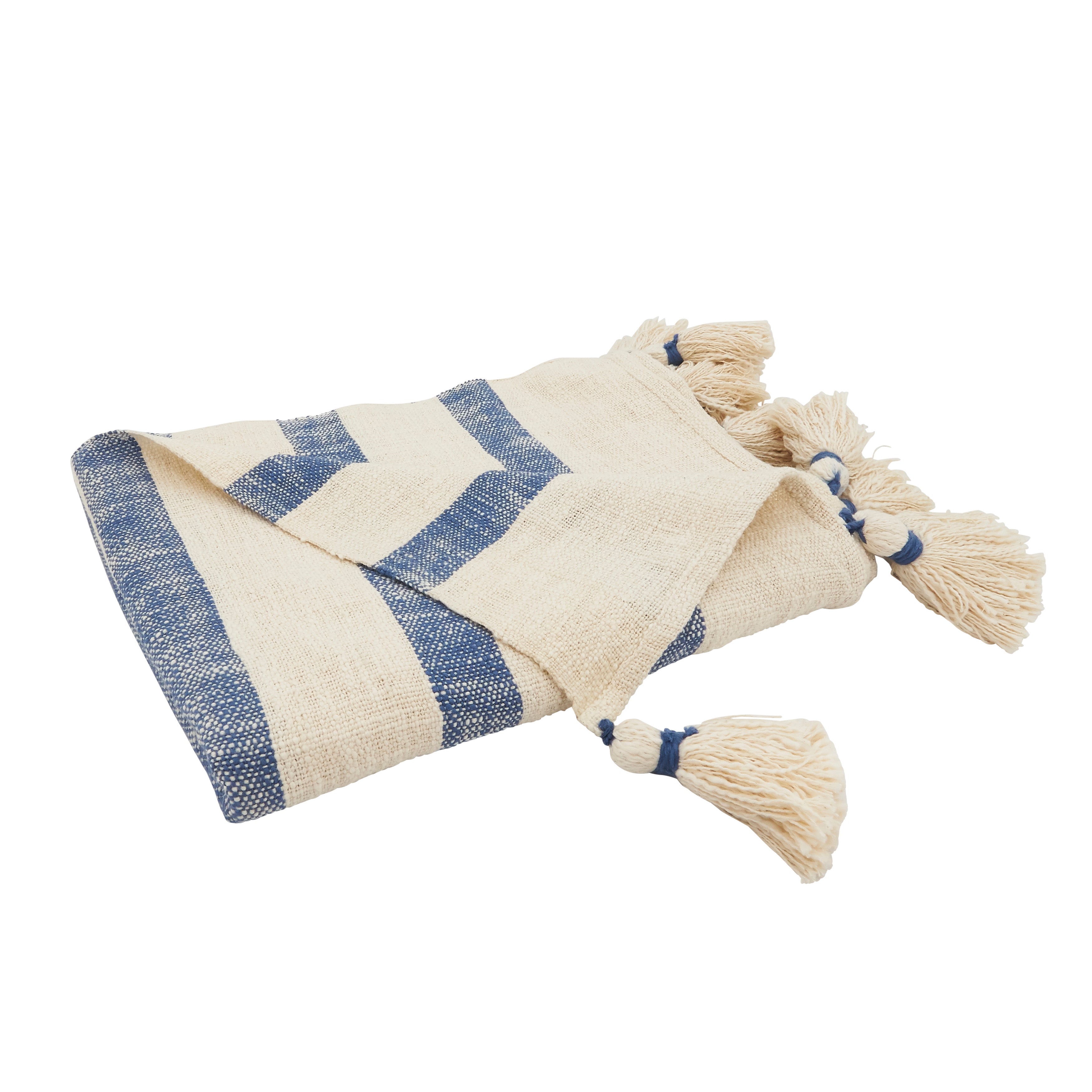 Chic Tassels Stripe Throw Blanket