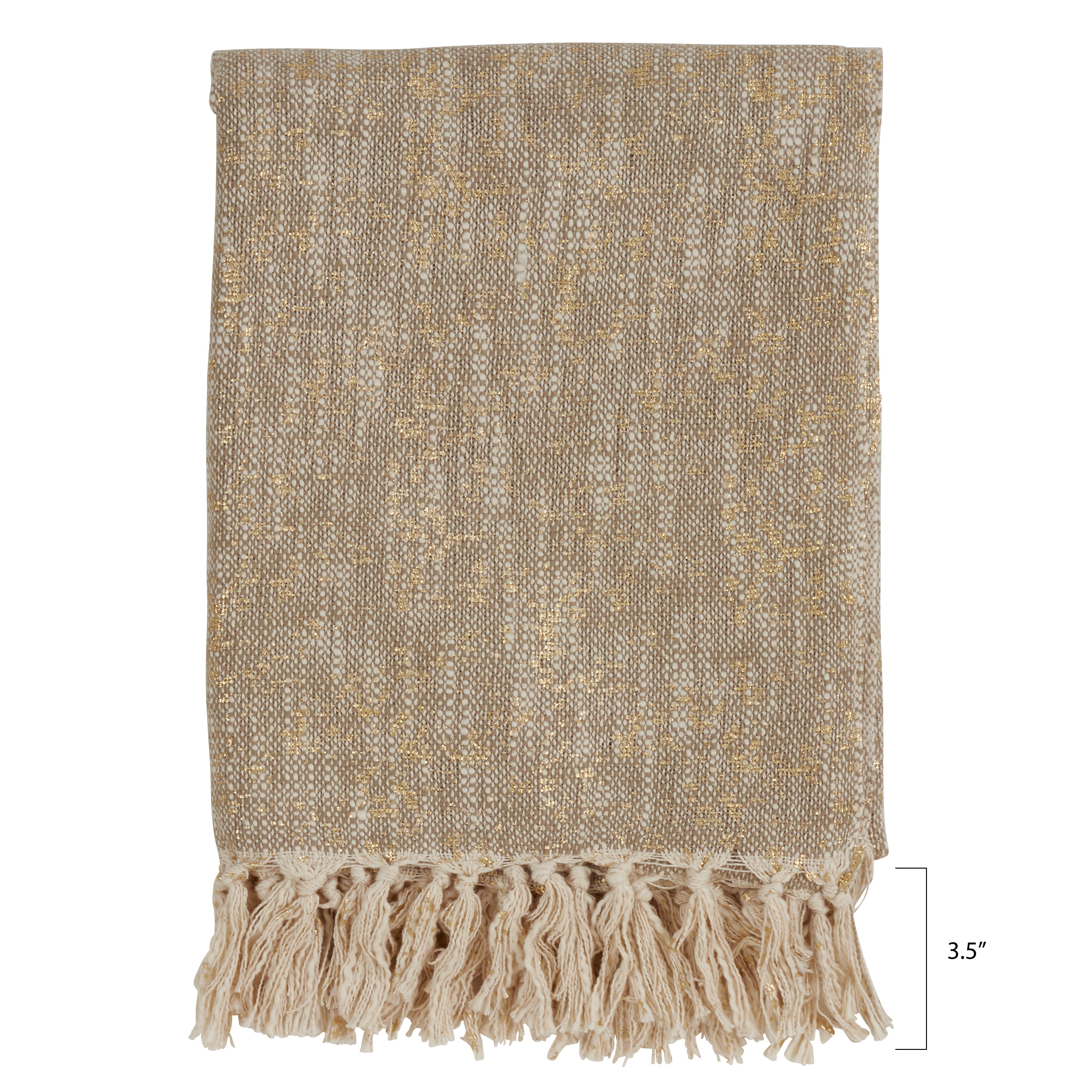 Foil Print Design Tasseled Throw Blanket