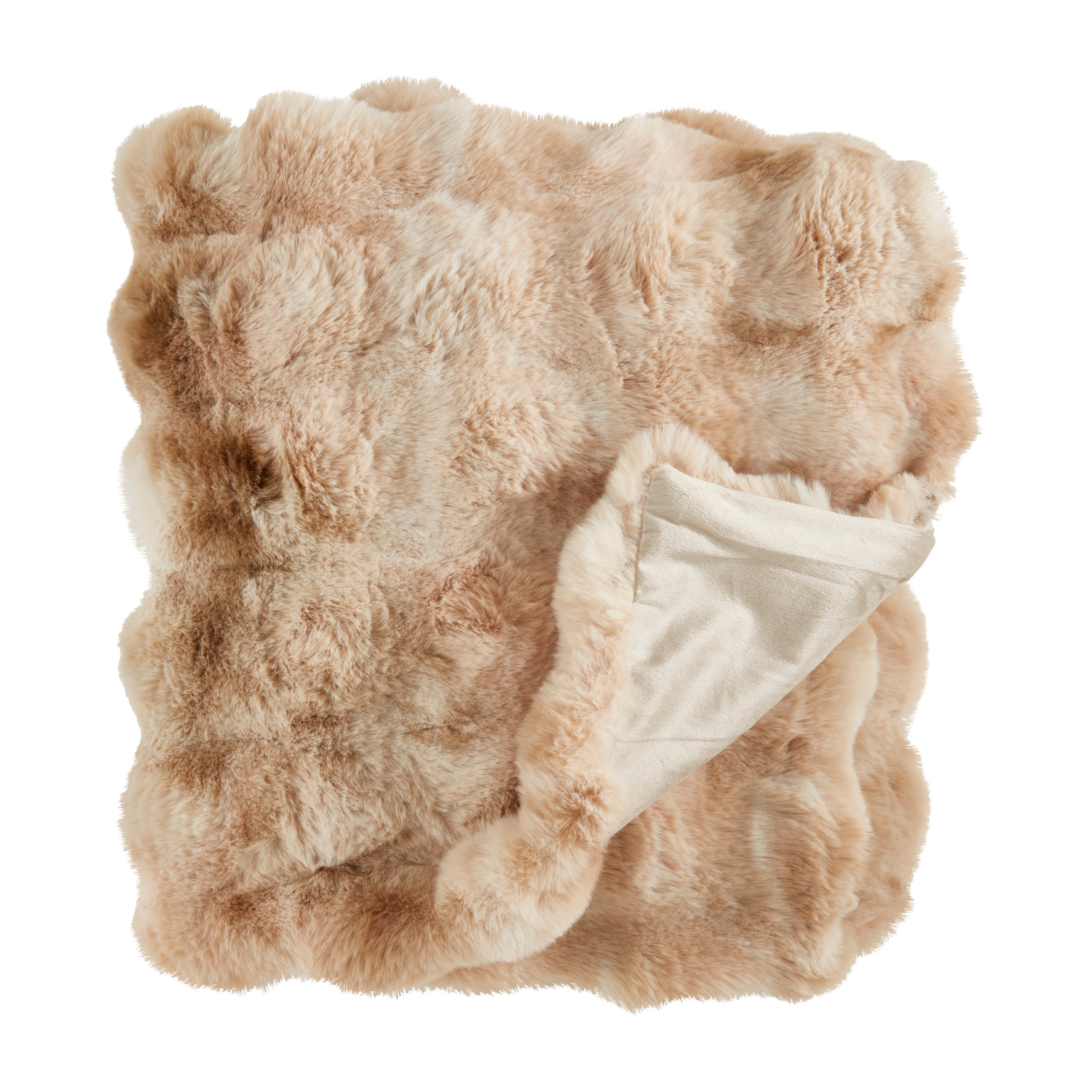 Soft Bubble Faux Fur Throw Blanket