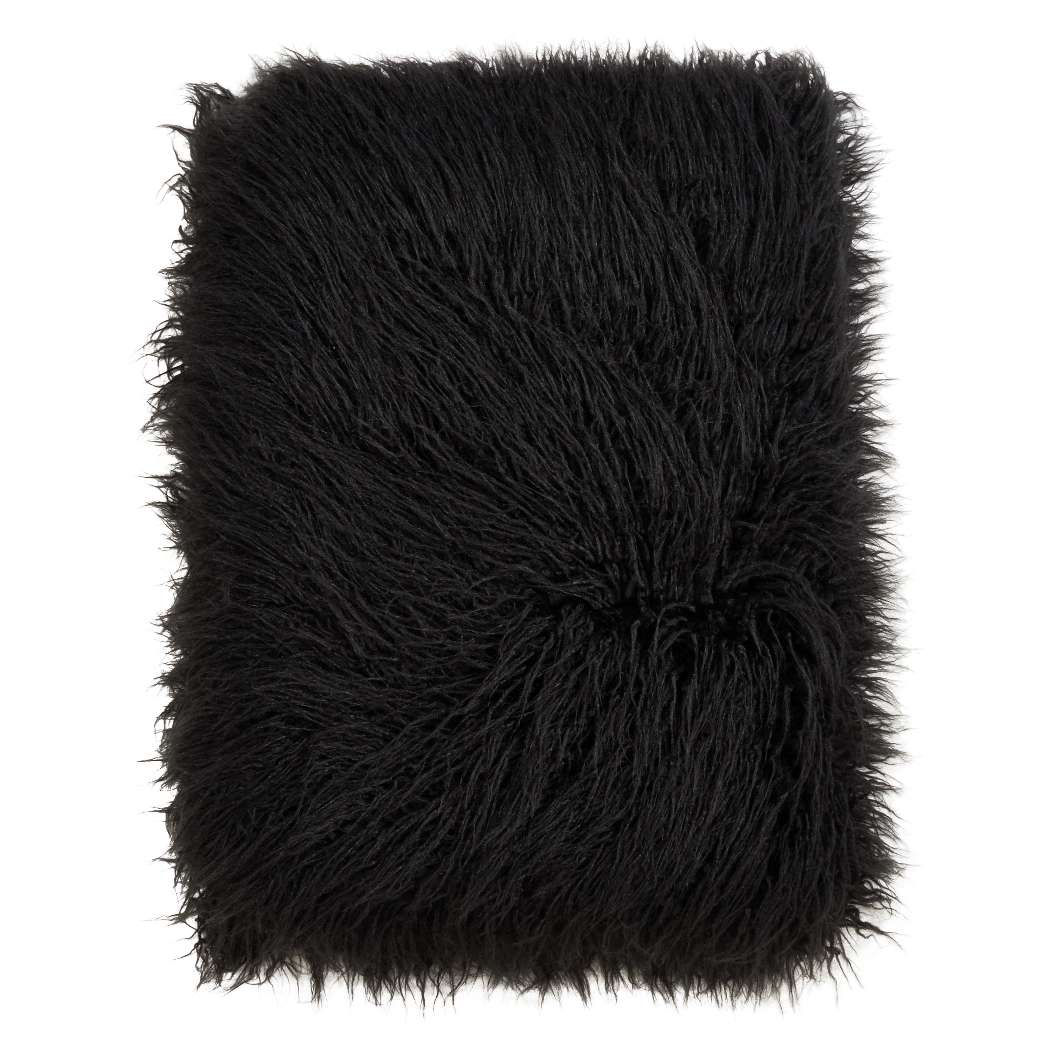 Faux Mongolian Fur Throw Blanket