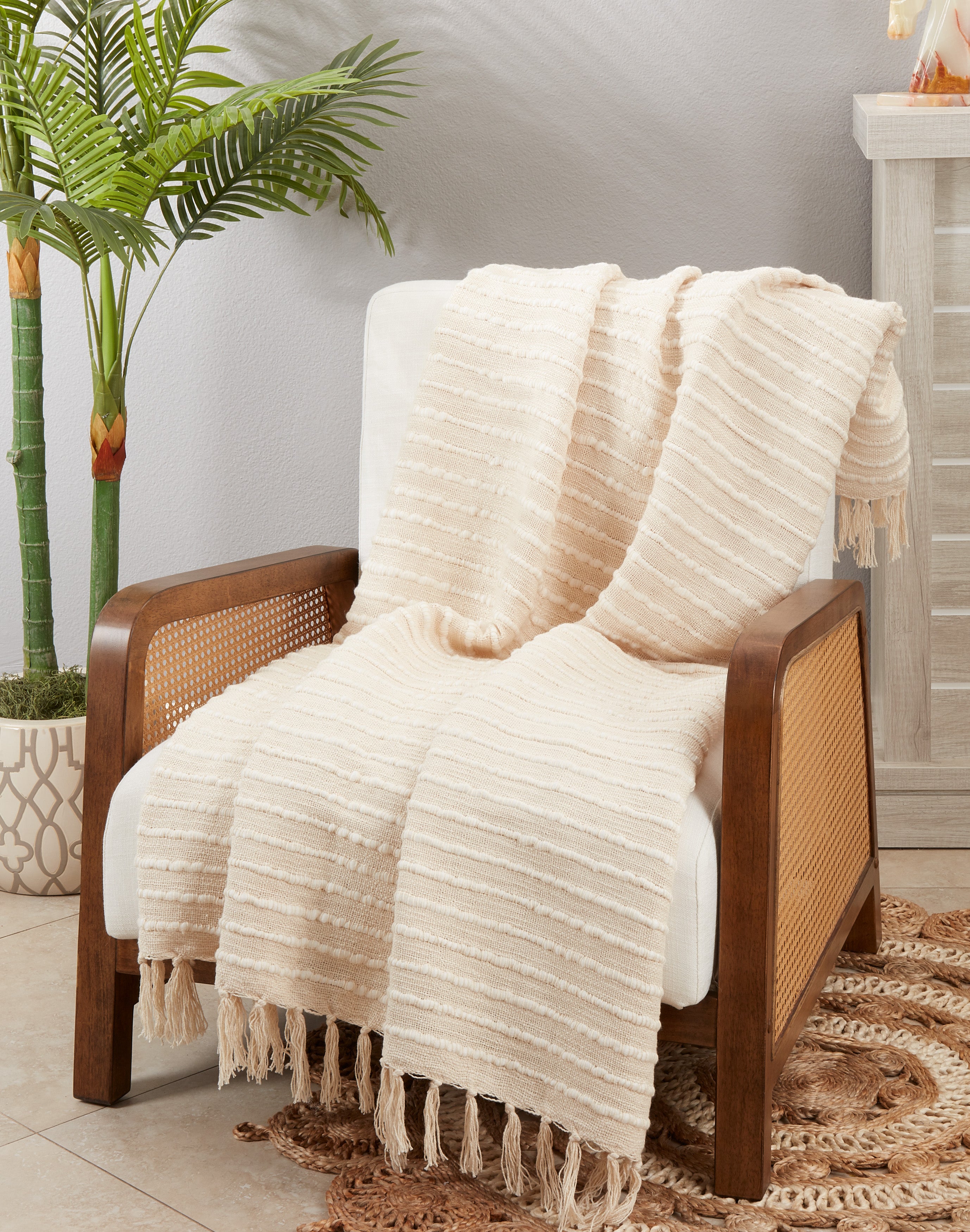 Cuddle Up Chunky Stripe Throw Blanket