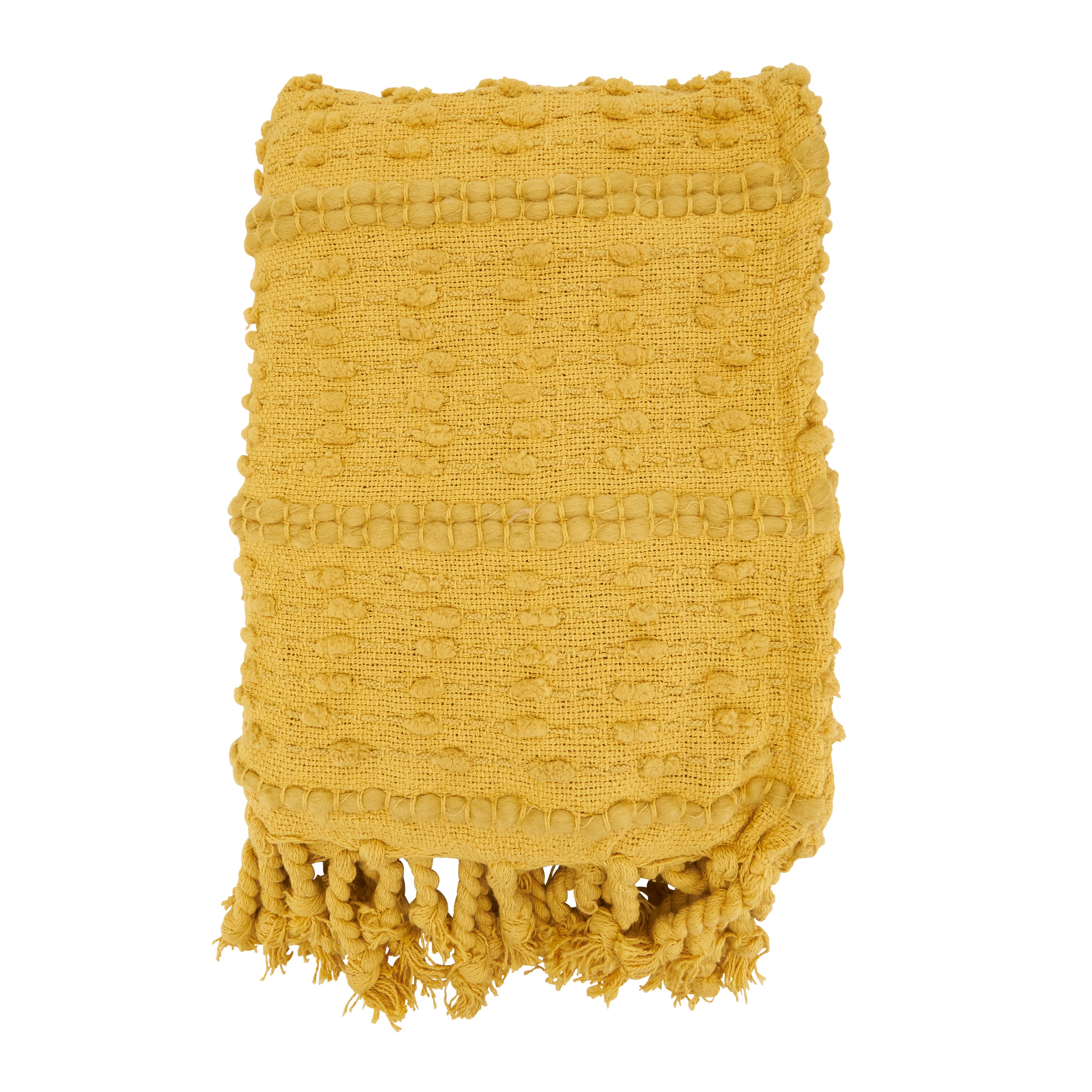 Textured Stripe Woven Fringe Throw Blanket