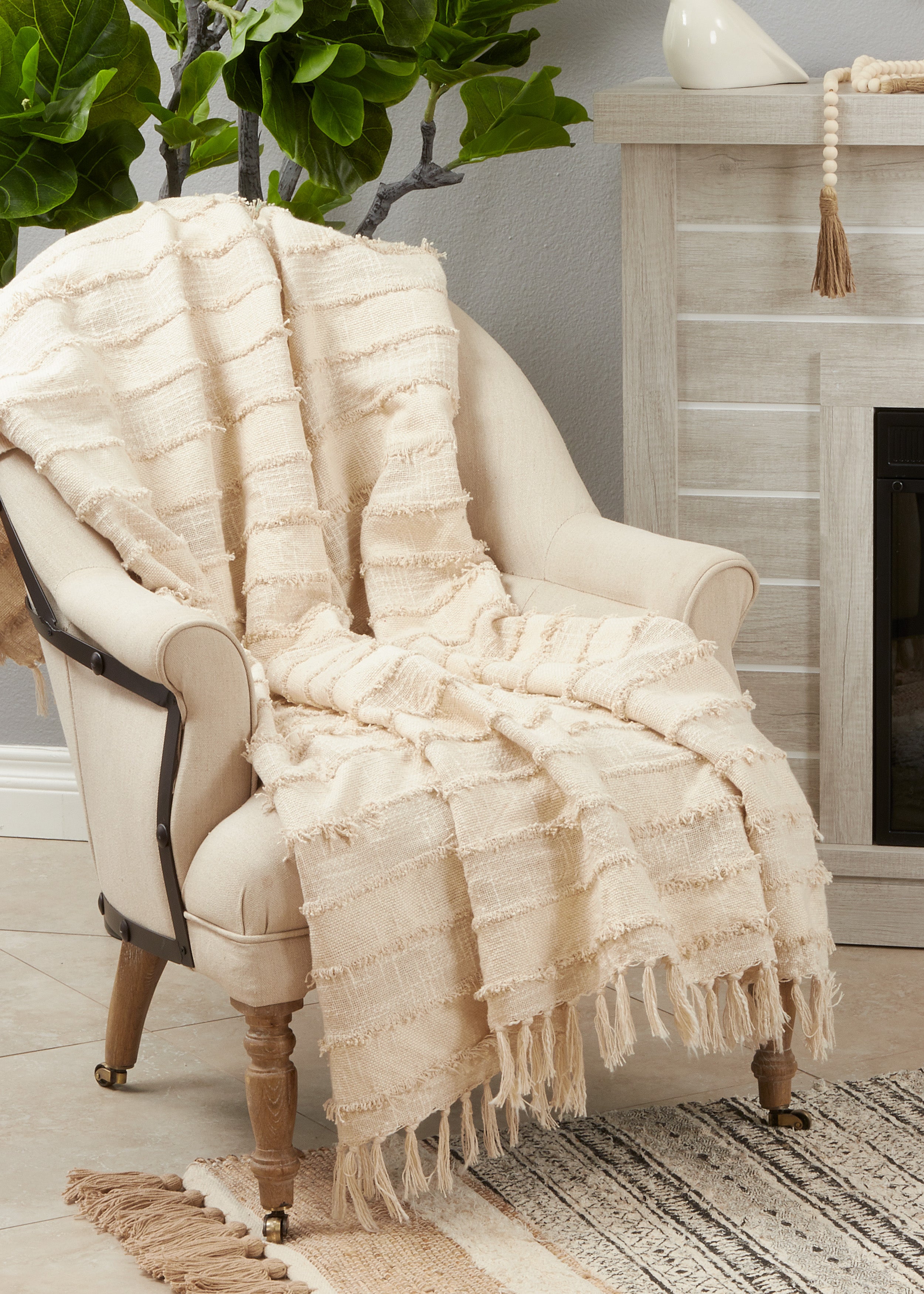 Fringe Design Throw Blanket