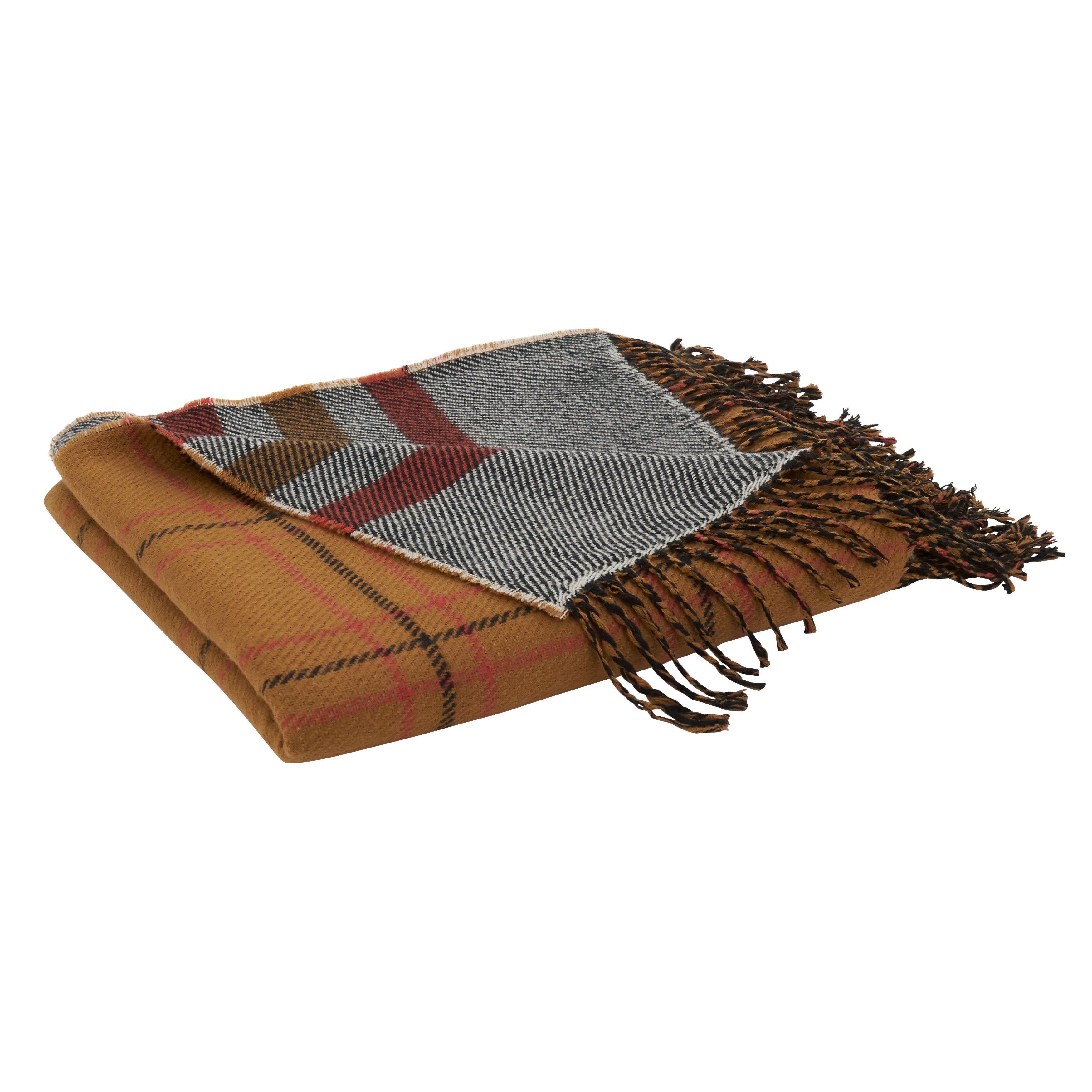 Reversible Plaid Throw Blanket