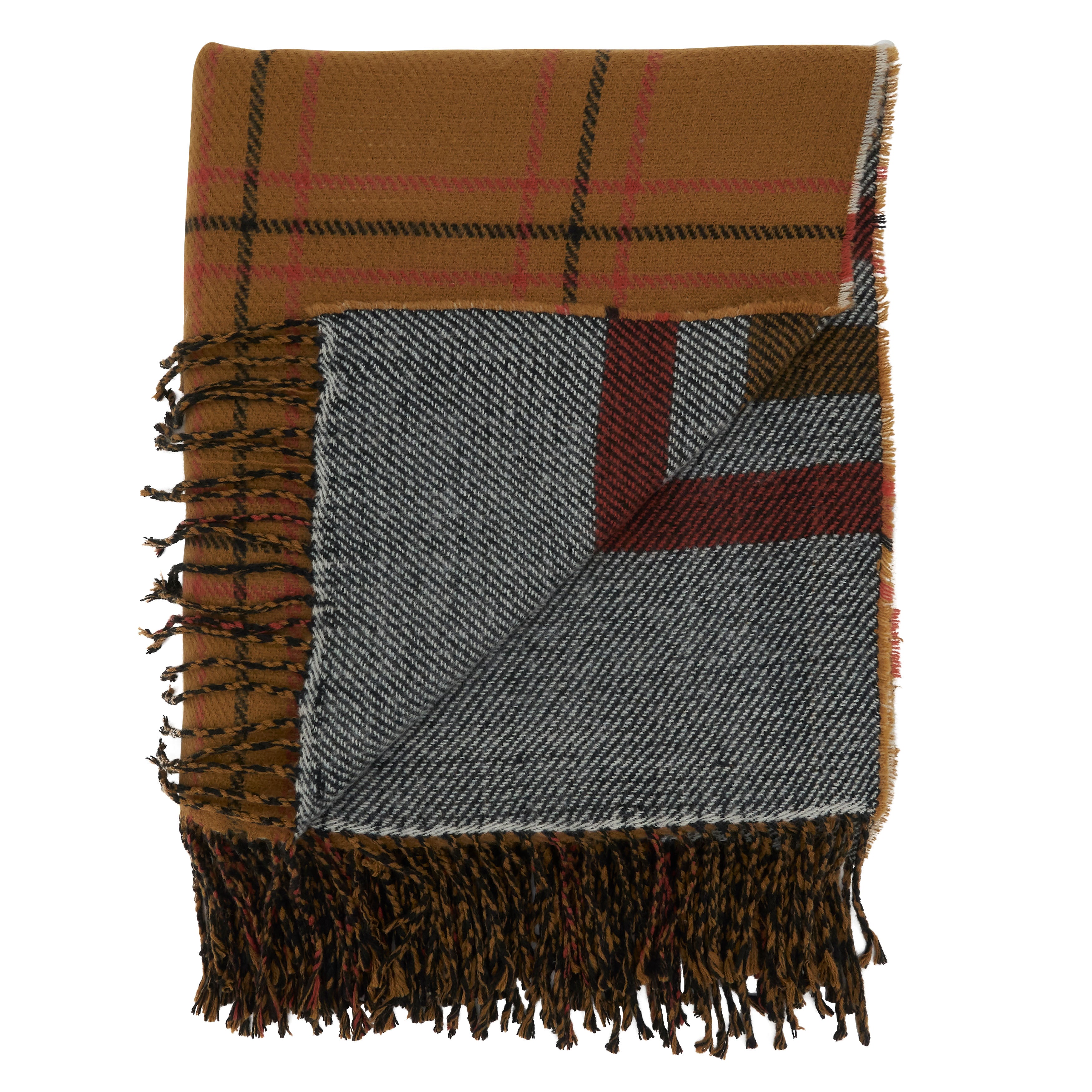 Reversible Plaid Throw Blanket