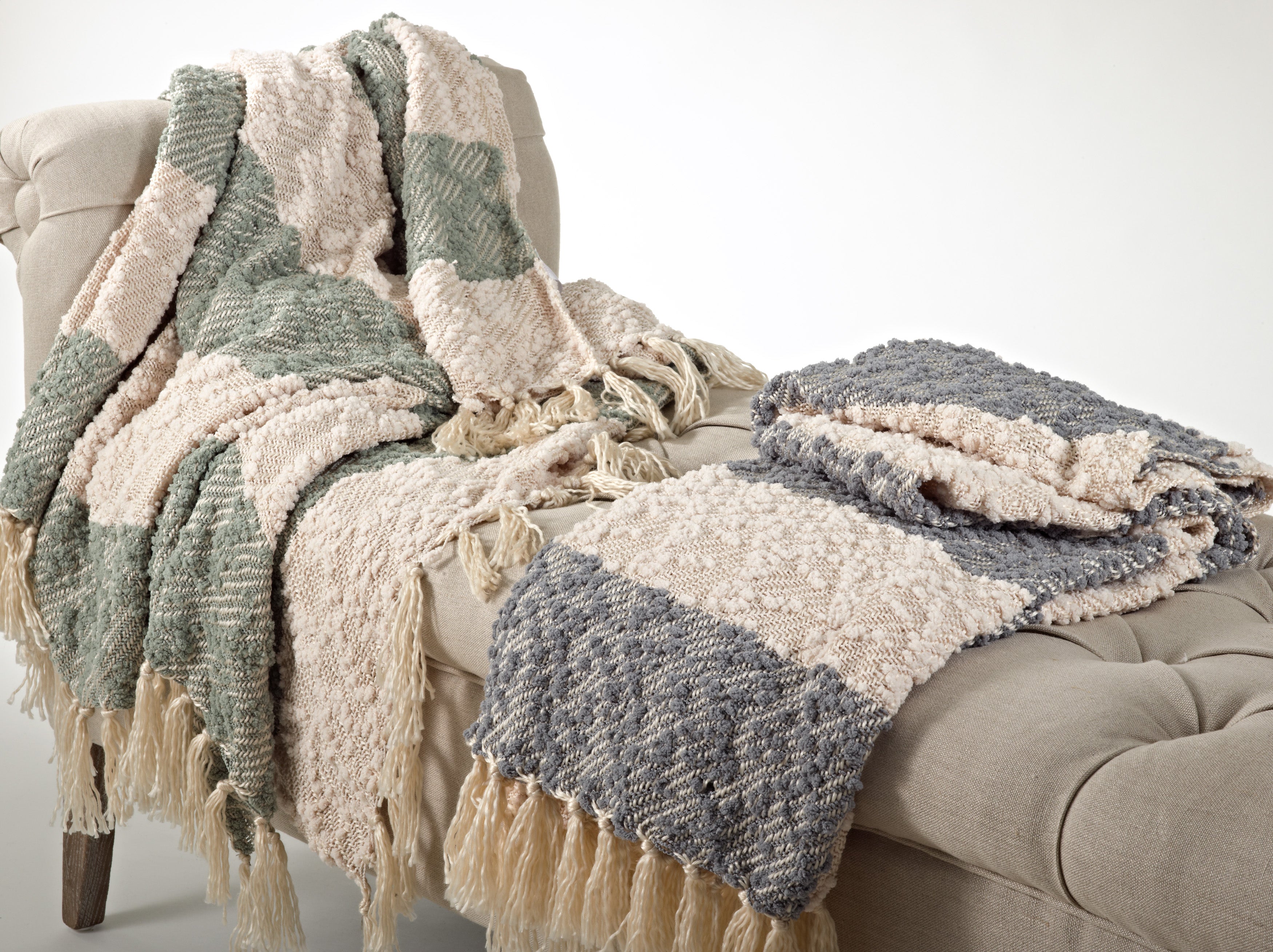 Nubby Design Striped Throw Blanket