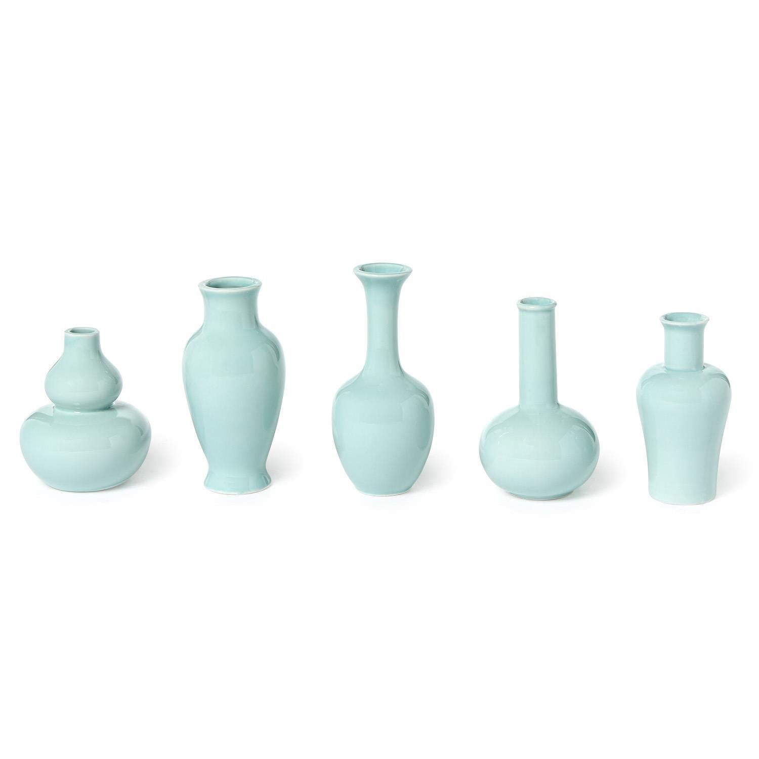 Classic Porcelain Vases, Set of 5