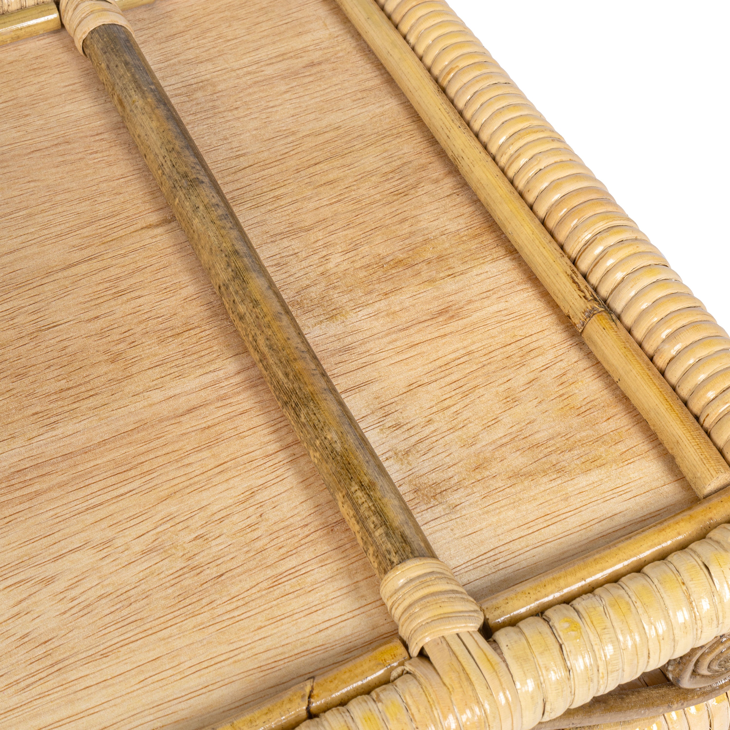 Baron Handcrafted Rattan/Bamboo Rectangular Decorative Tray with Handles