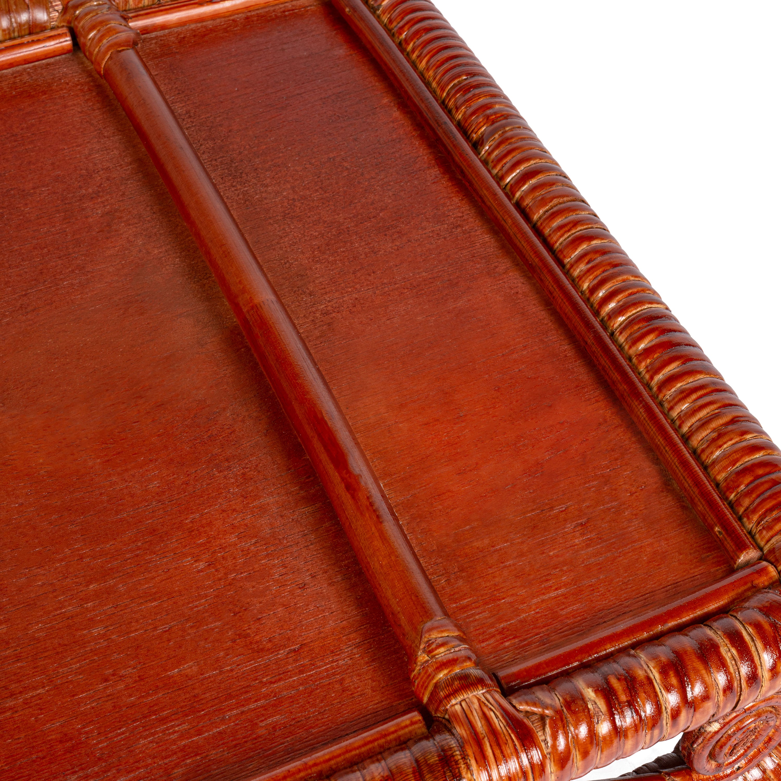 Baron Handcrafted Rattan/Bamboo Rectangular Decorative Tray with Handles