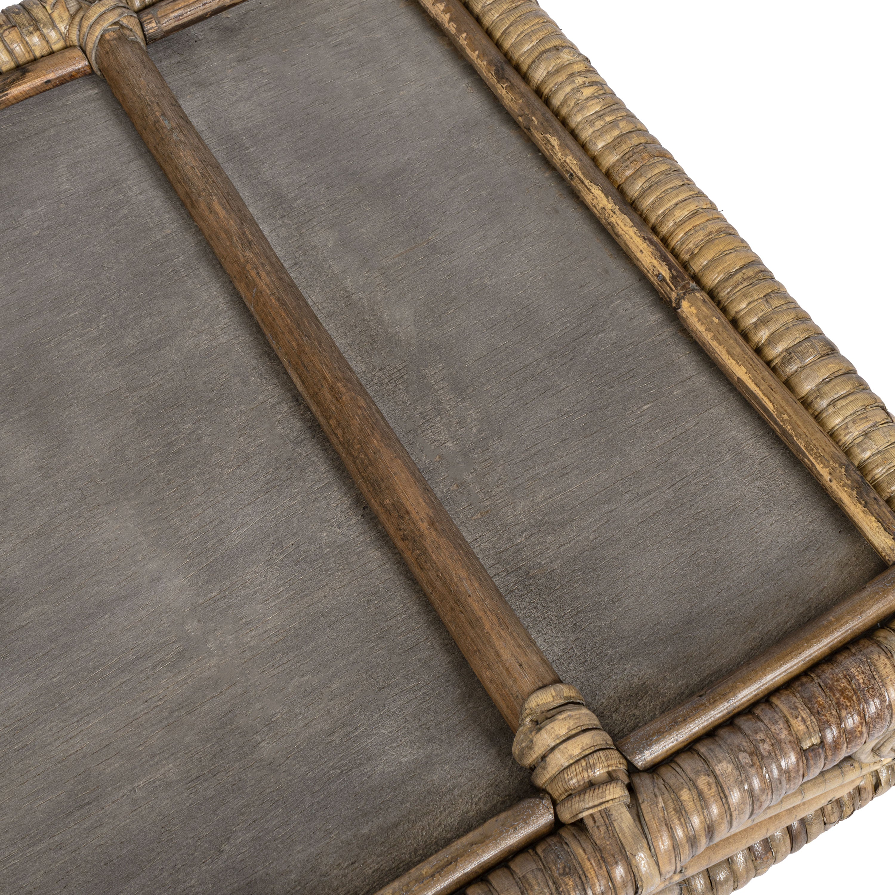 Baron Handcrafted Rattan/Bamboo Rectangular Decorative Tray with Handles
