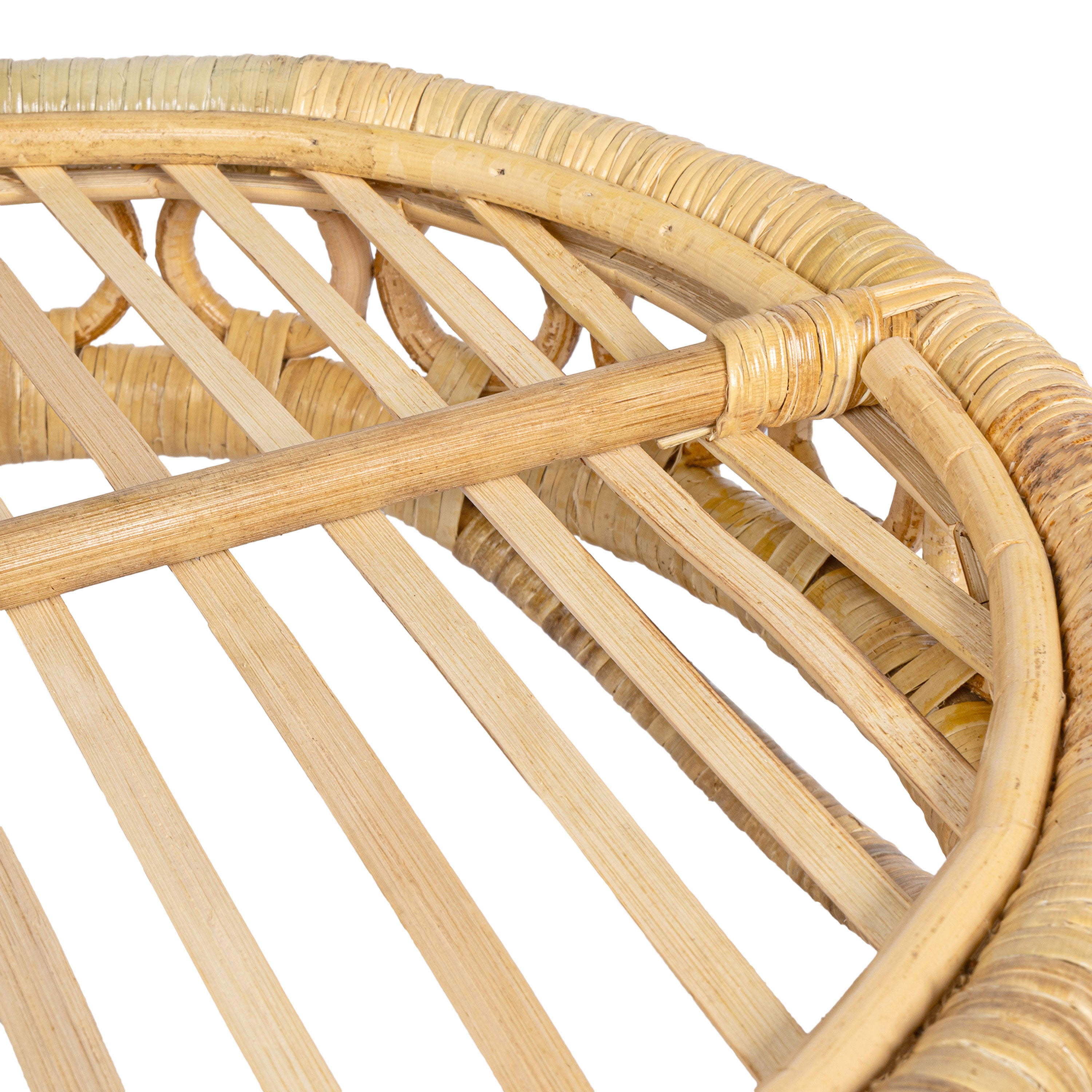 Cassini Handcrafted Rattan Oval Decorative Tray with Handles