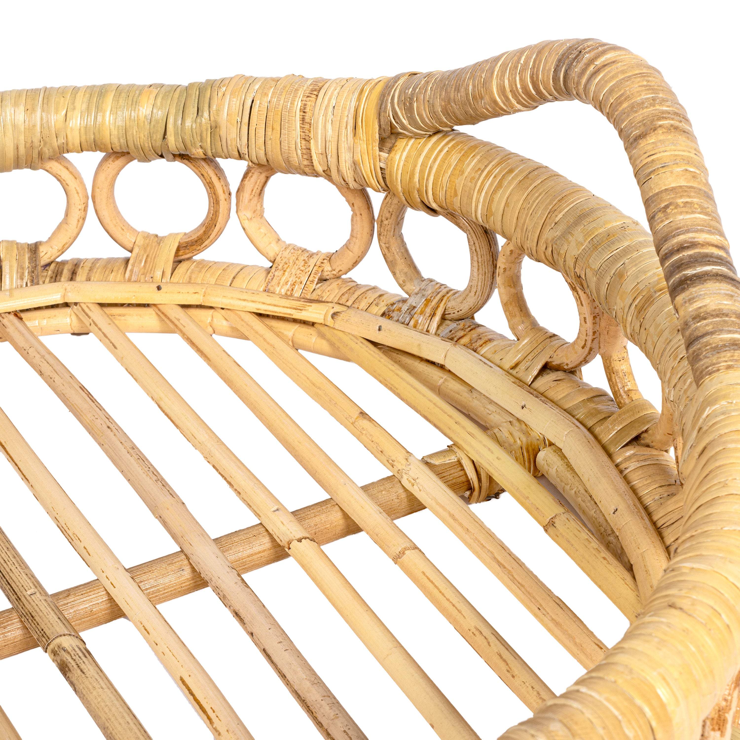 Cassini Handcrafted Rattan Oval Decorative Tray with Handles