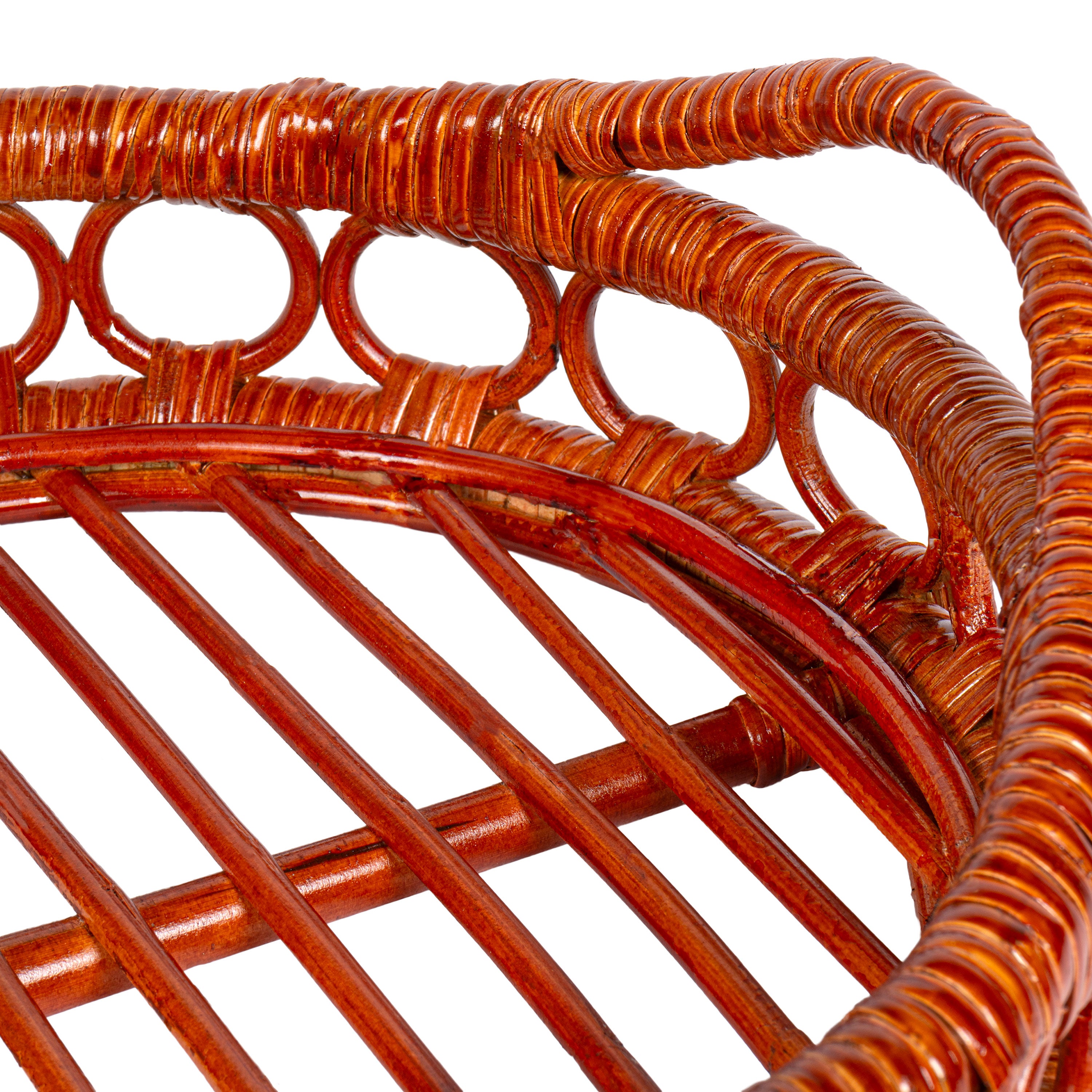 Cassini Handcrafted Rattan Oval Decorative Tray with Handles
