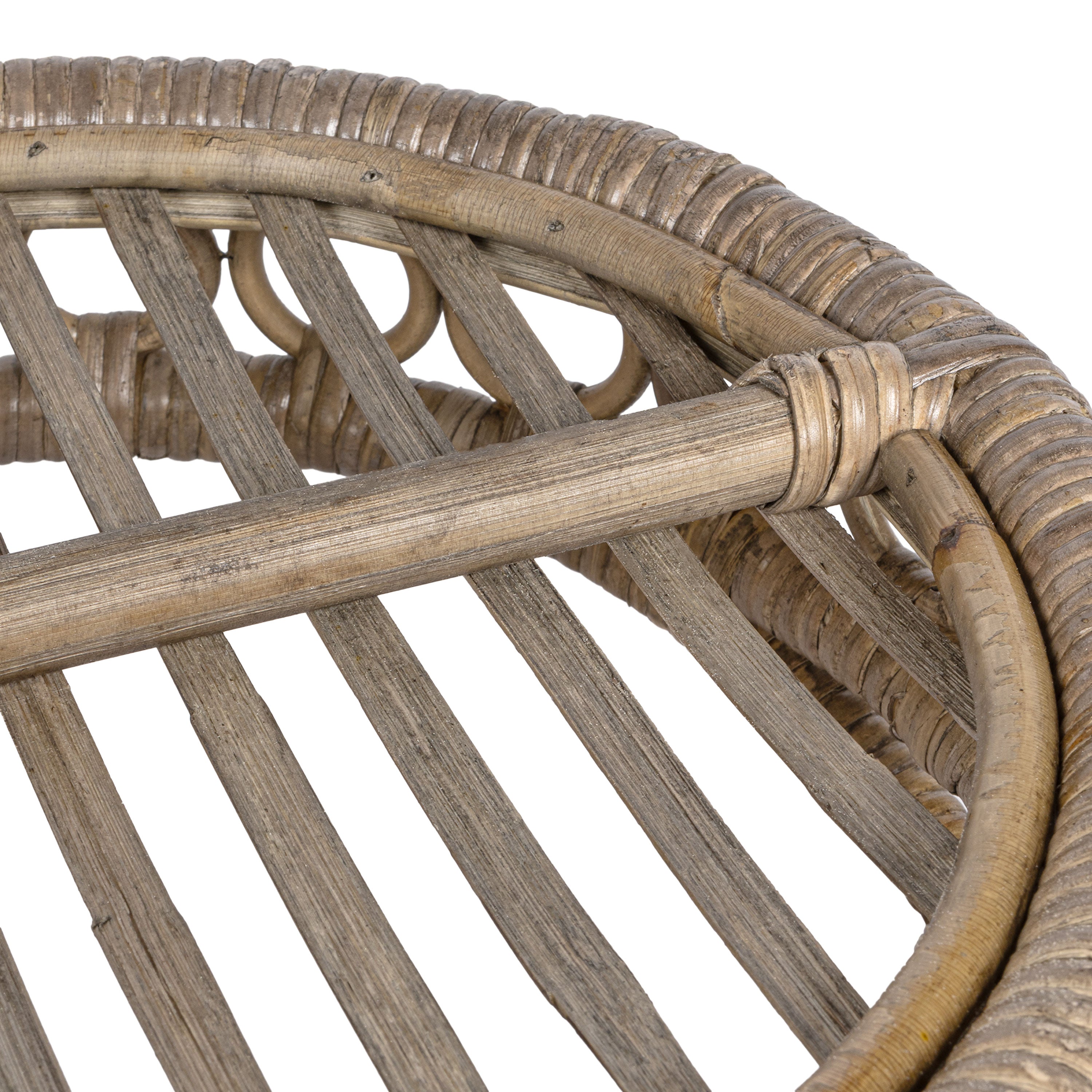 Cassini Handcrafted Rattan Oval Decorative Tray with Handles