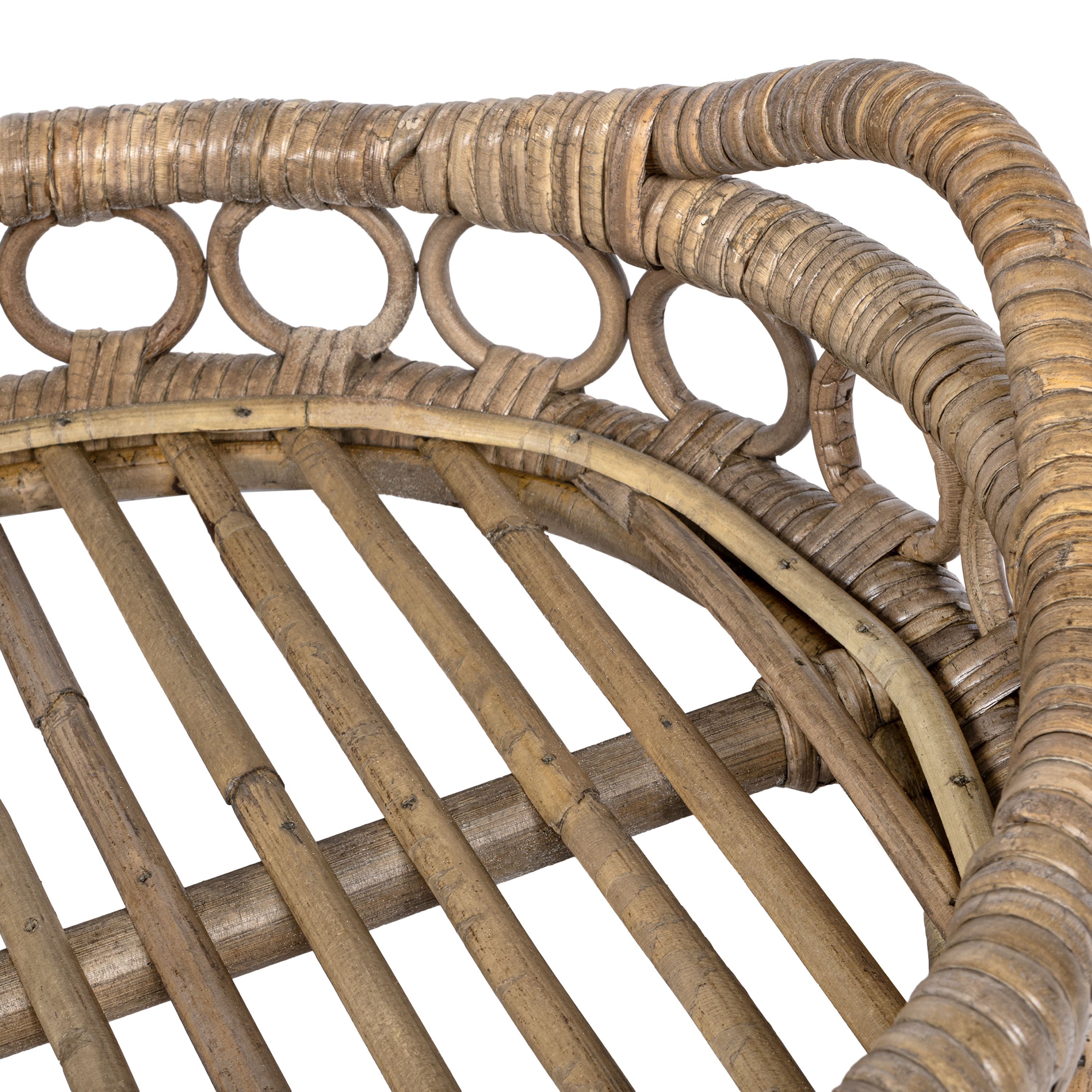Cassini Handcrafted Rattan Oval Decorative Tray with Handles