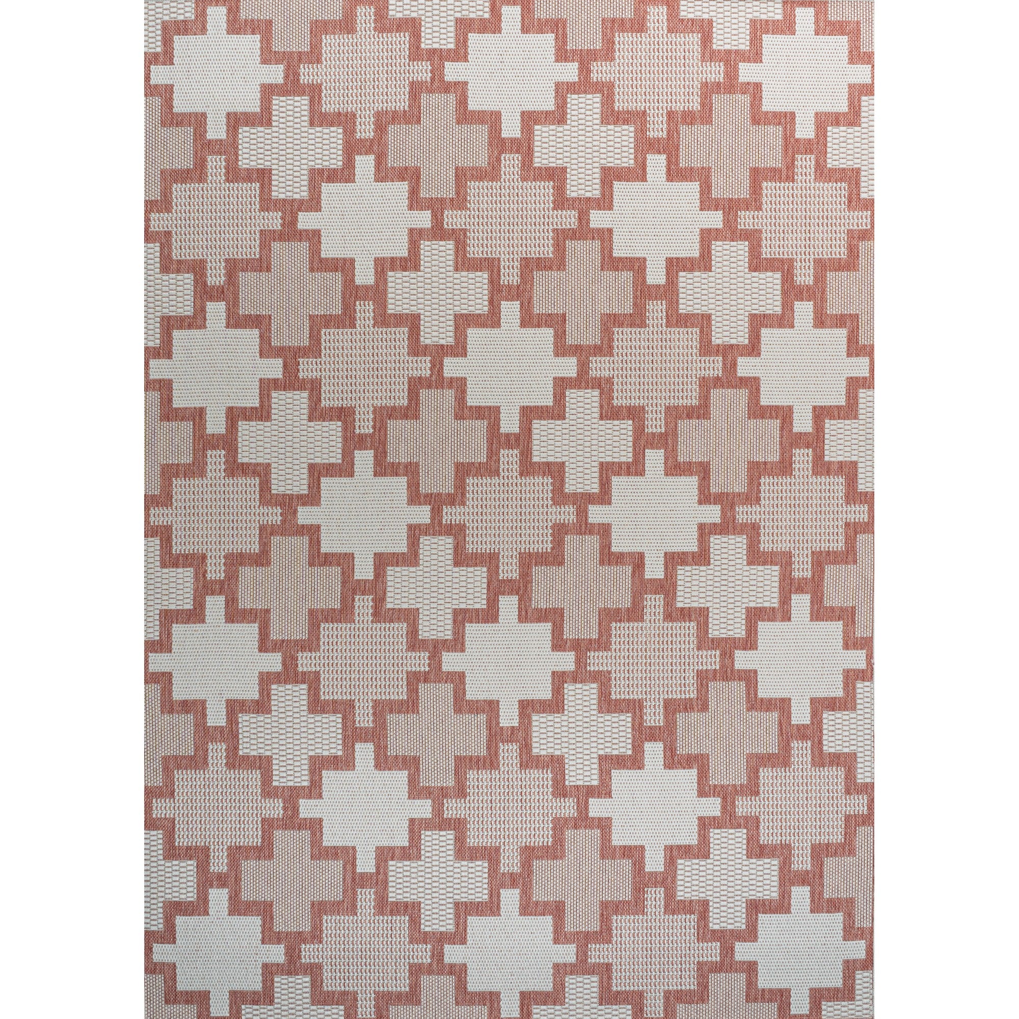 Cyrus Modern Geometric Tile Pattern Indoor/Outdoor Runner Rug