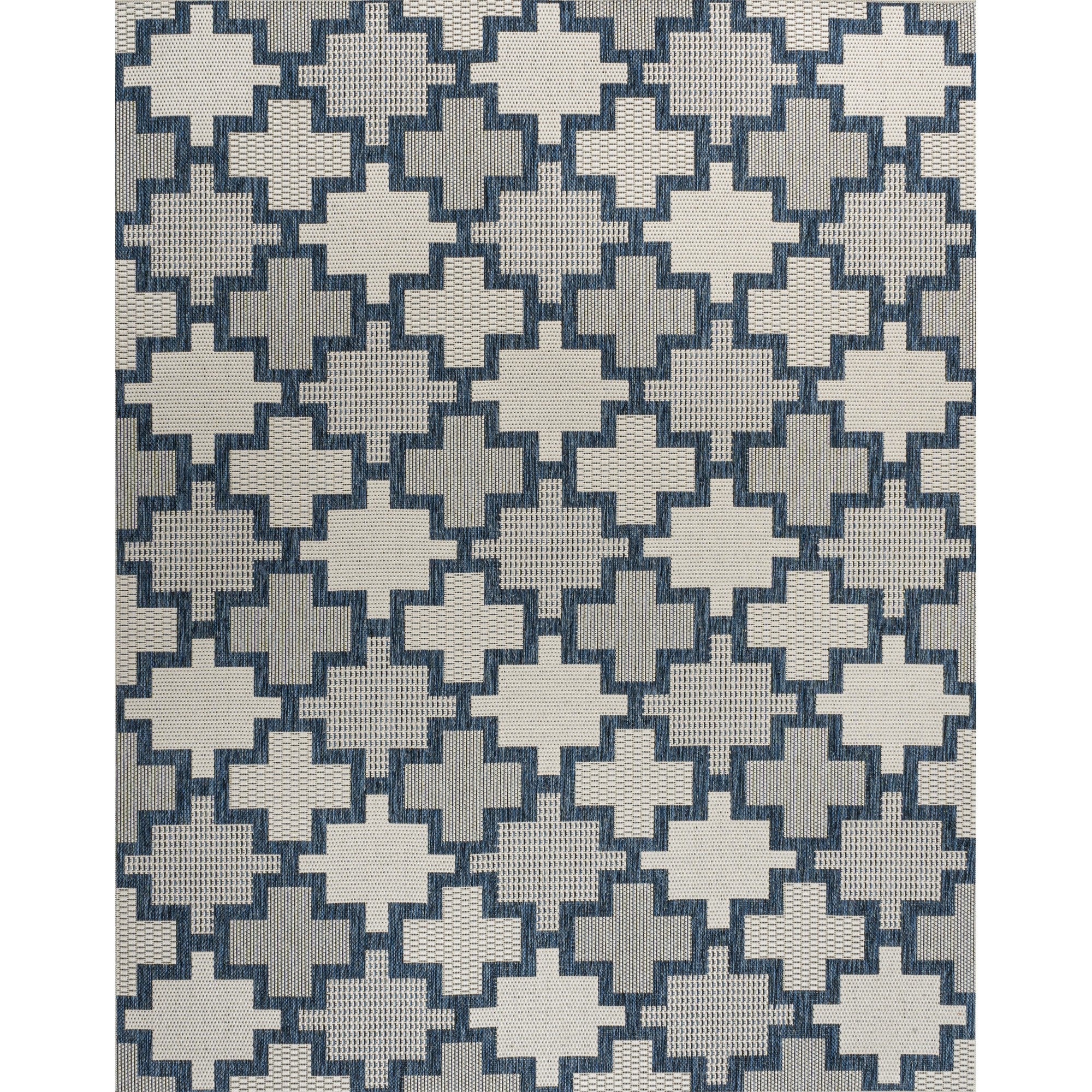 Cyrus Modern Geometric Tile Pattern Indoor/Outdoor Runner Rug