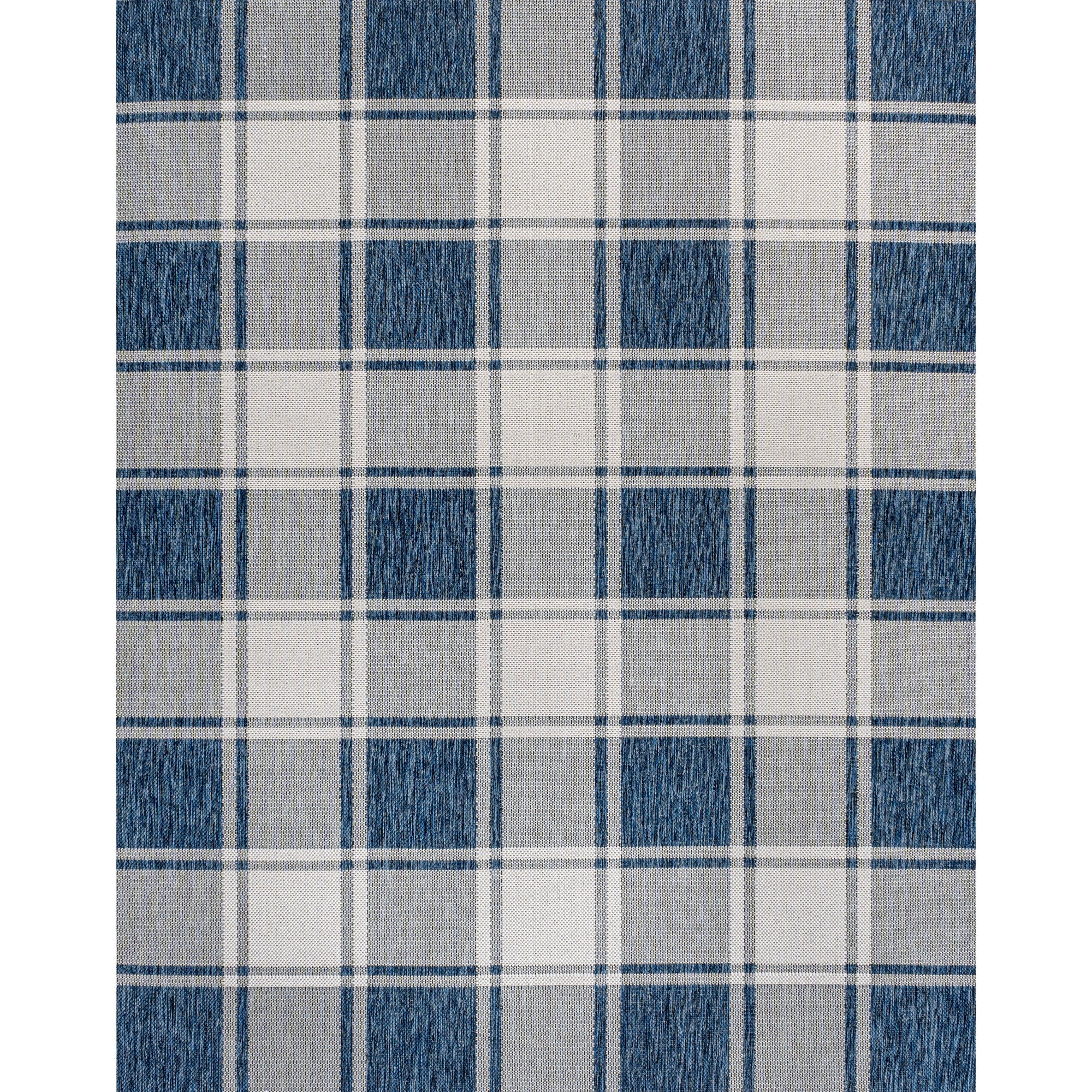 Sabine Traditional Farmhouse Bold Gingham Indoor/Outdoor Runner Rug