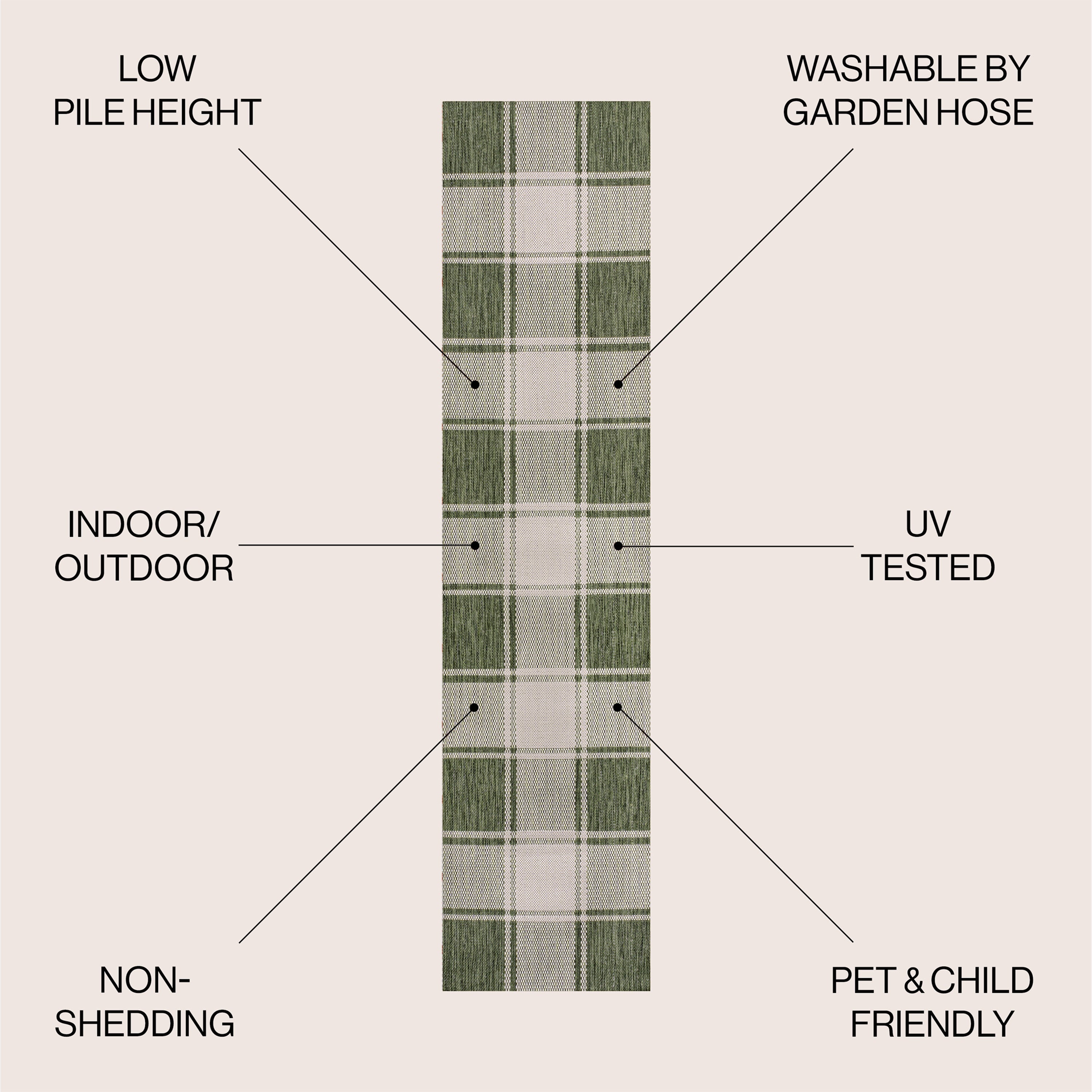 Sabine Traditional Farmhouse Bold Gingham Indoor/Outdoor Area Rug