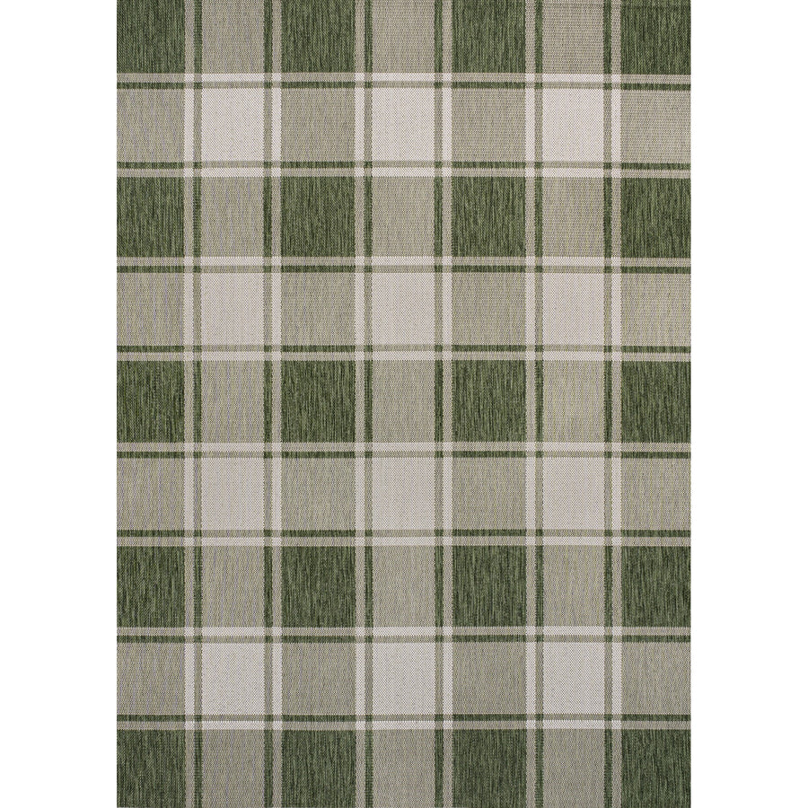 Sabine Traditional Farmhouse Bold Gingham Indoor/Outdoor Runner Rug