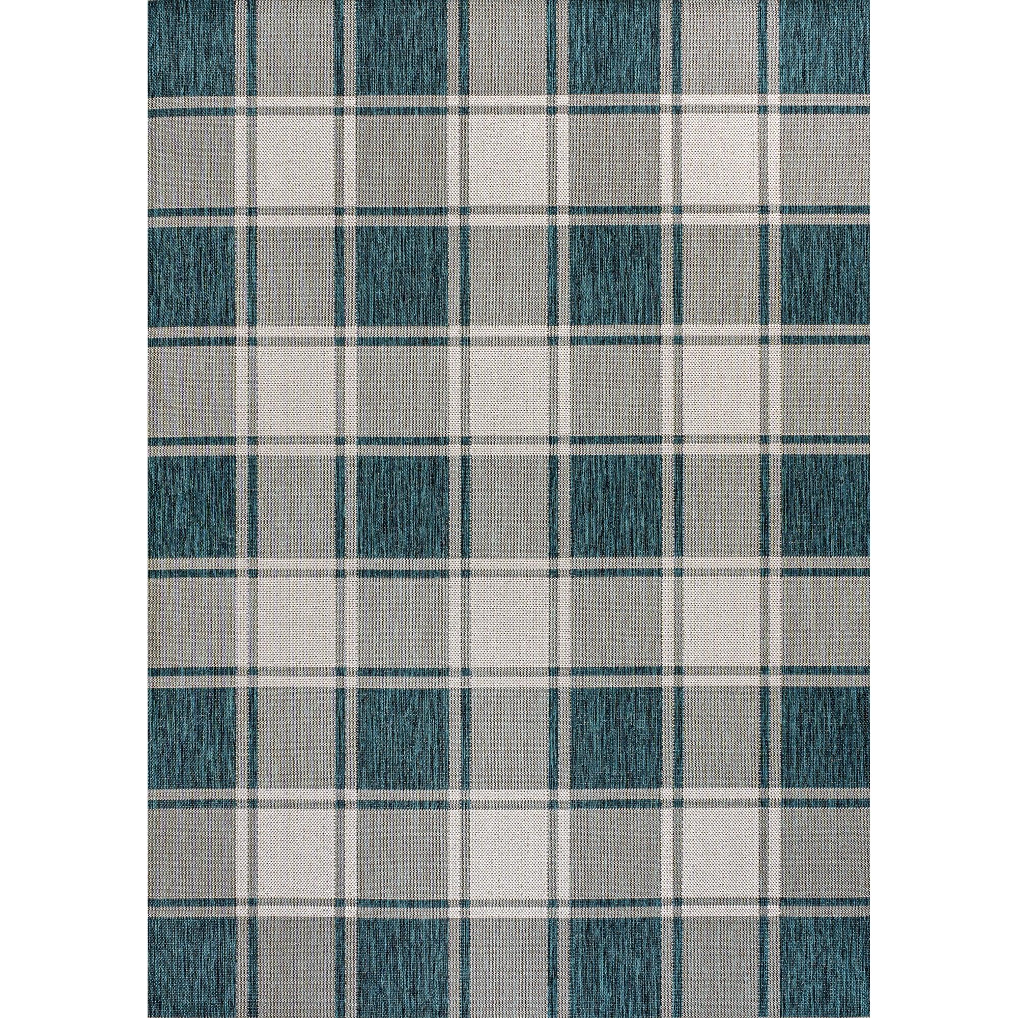Sabine Traditional Farmhouse Bold Gingham Indoor/Outdoor Runner Rug