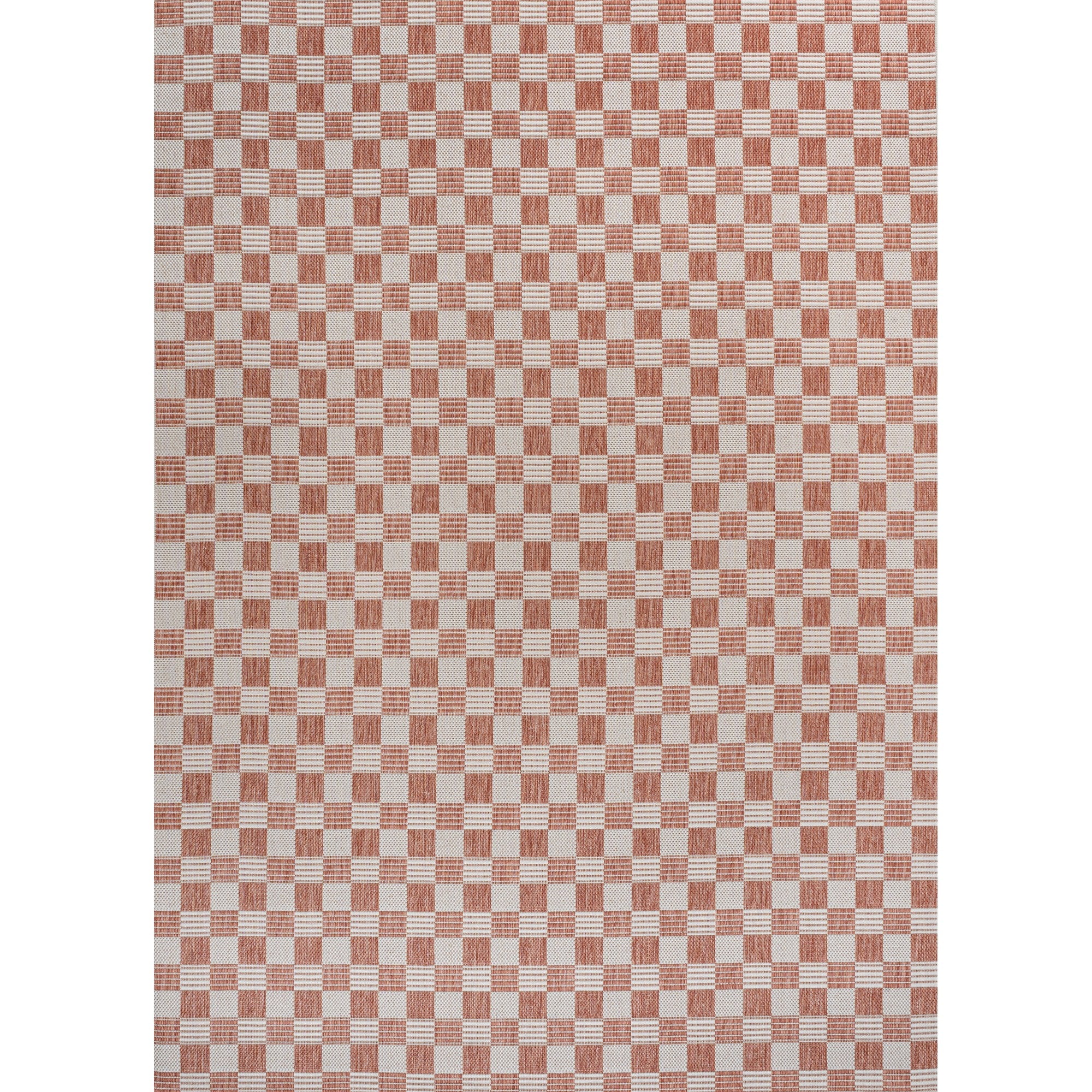 Aimee Traditional Cottage Checkerboard Indoor/Outdoor Runner Rug