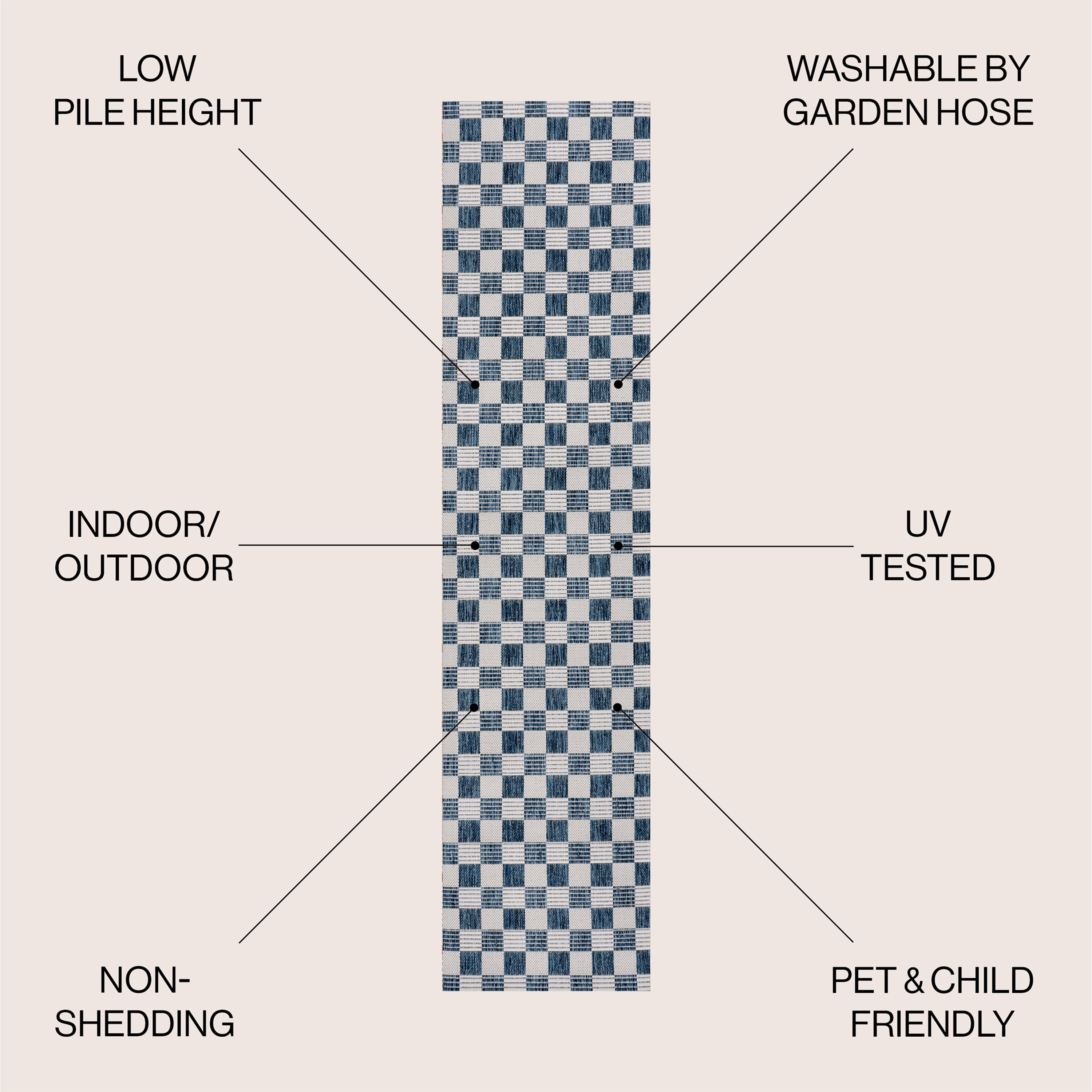 Aimee Traditional Cottage Checkerboard Indoor/Outdoor Area Rug