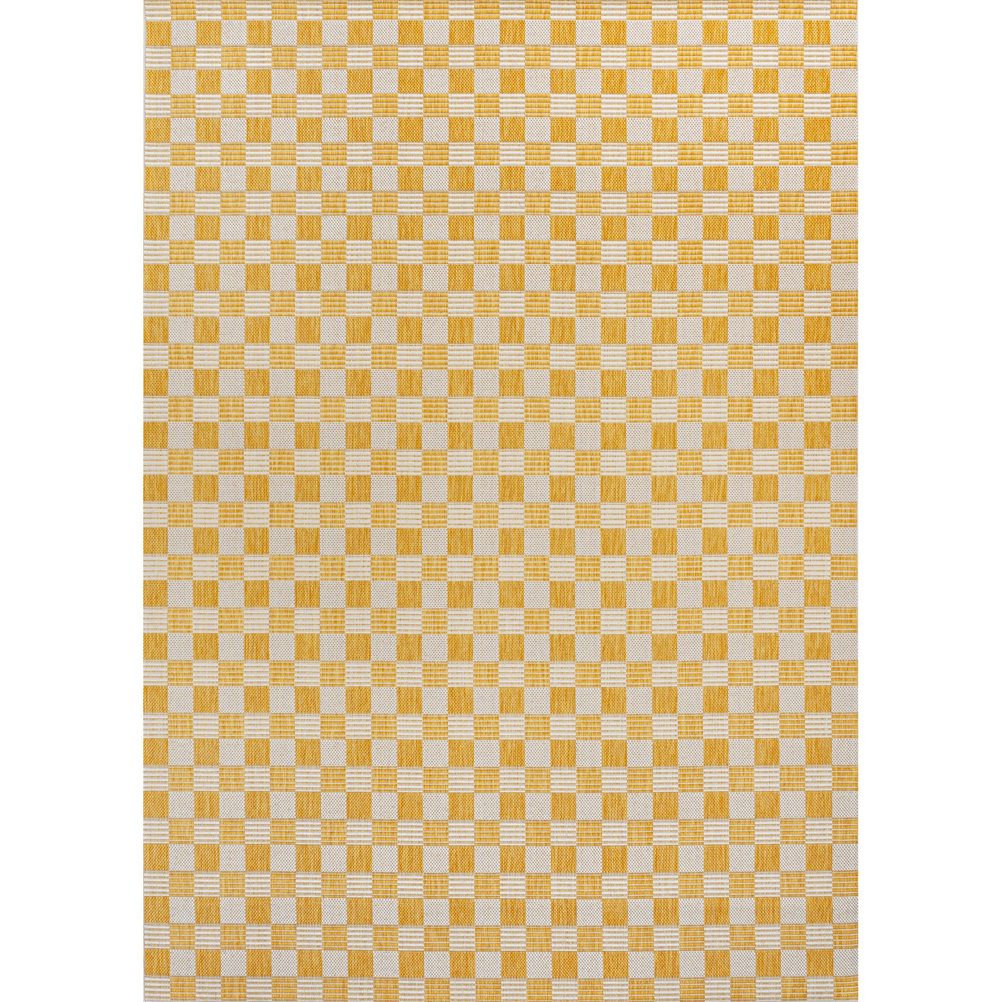 Aimee Traditional Cottage Checkerboard Indoor/Outdoor Runner Rug