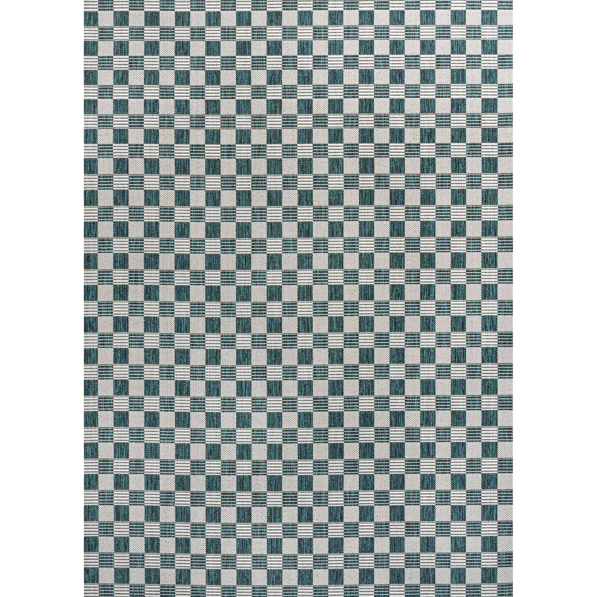 Aimee Traditional Cottage Checkerboard Indoor/Outdoor Runner Rug